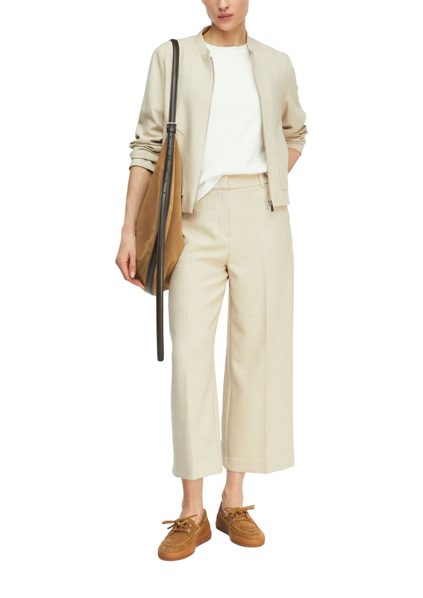 Indoor-Jacke in Boxy-Form mit Zipper, aus Viskose-Mix