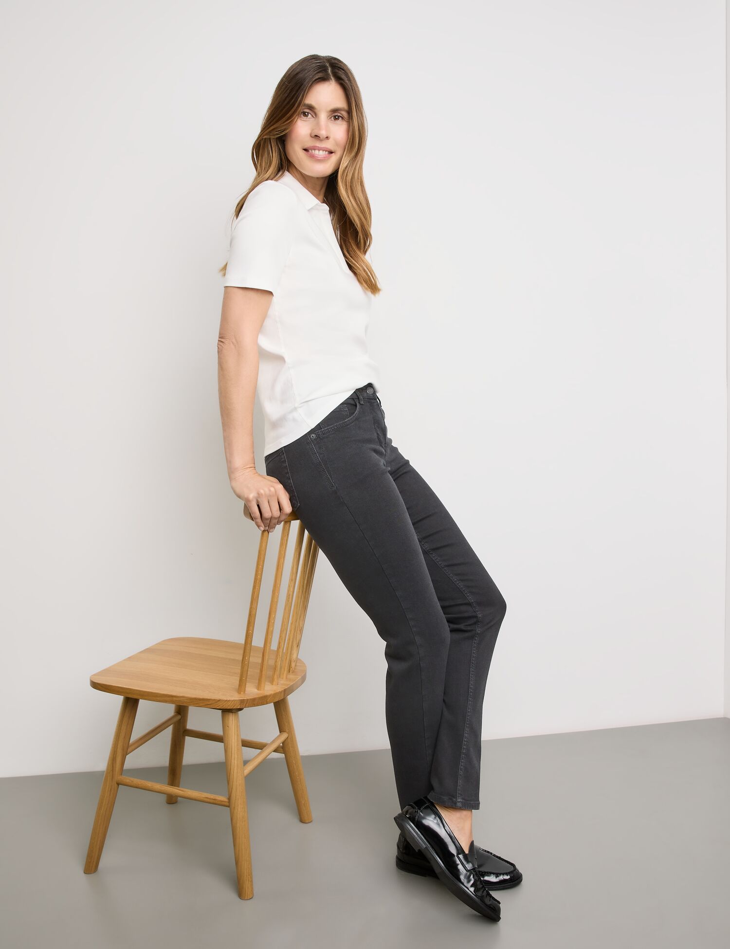 Damen-5-Pocket-Jeans aus elastischem Baumwoll-Denim