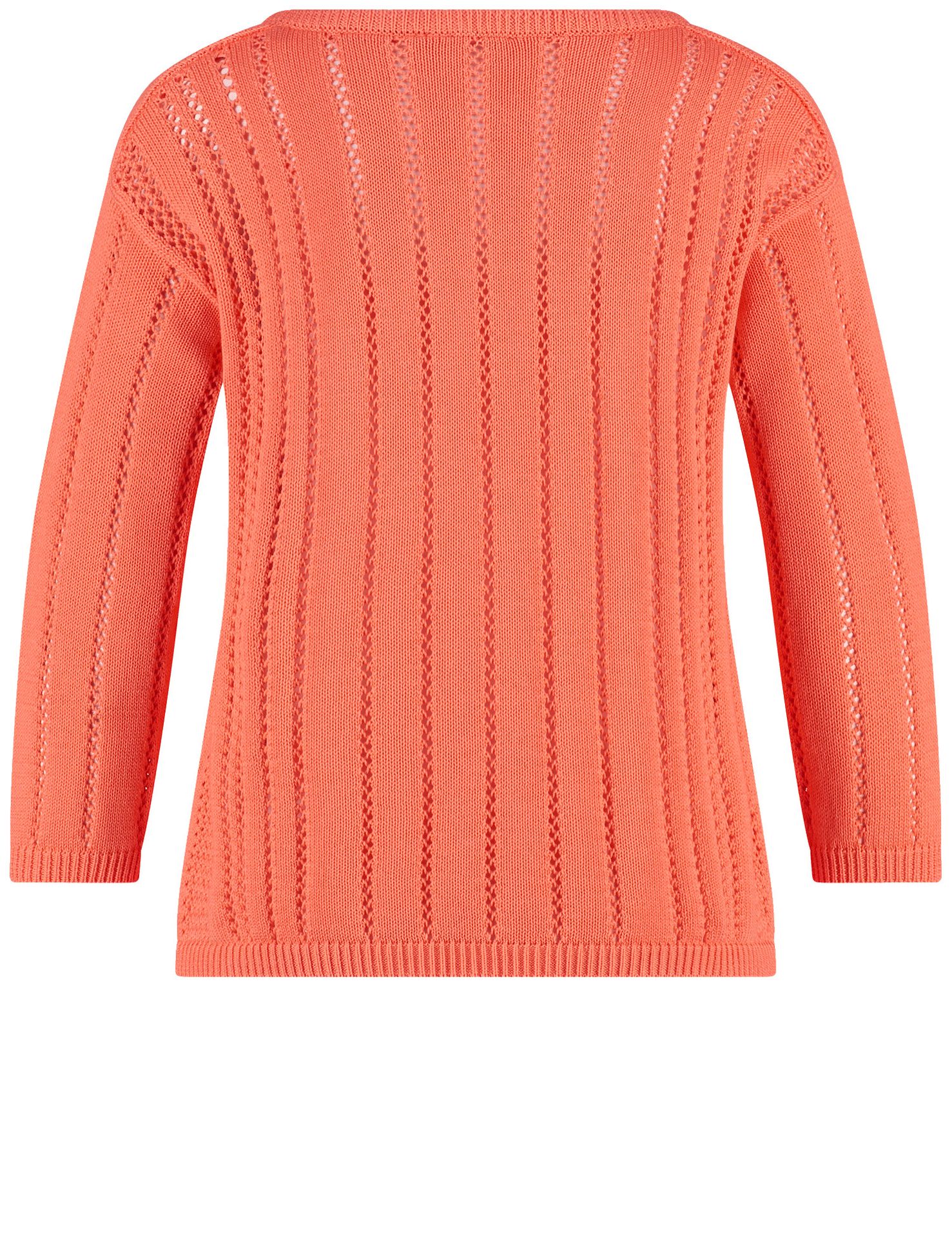 luftiger Sommer-Pullover mit Ajour-Streifen aus reiner Baumwolle