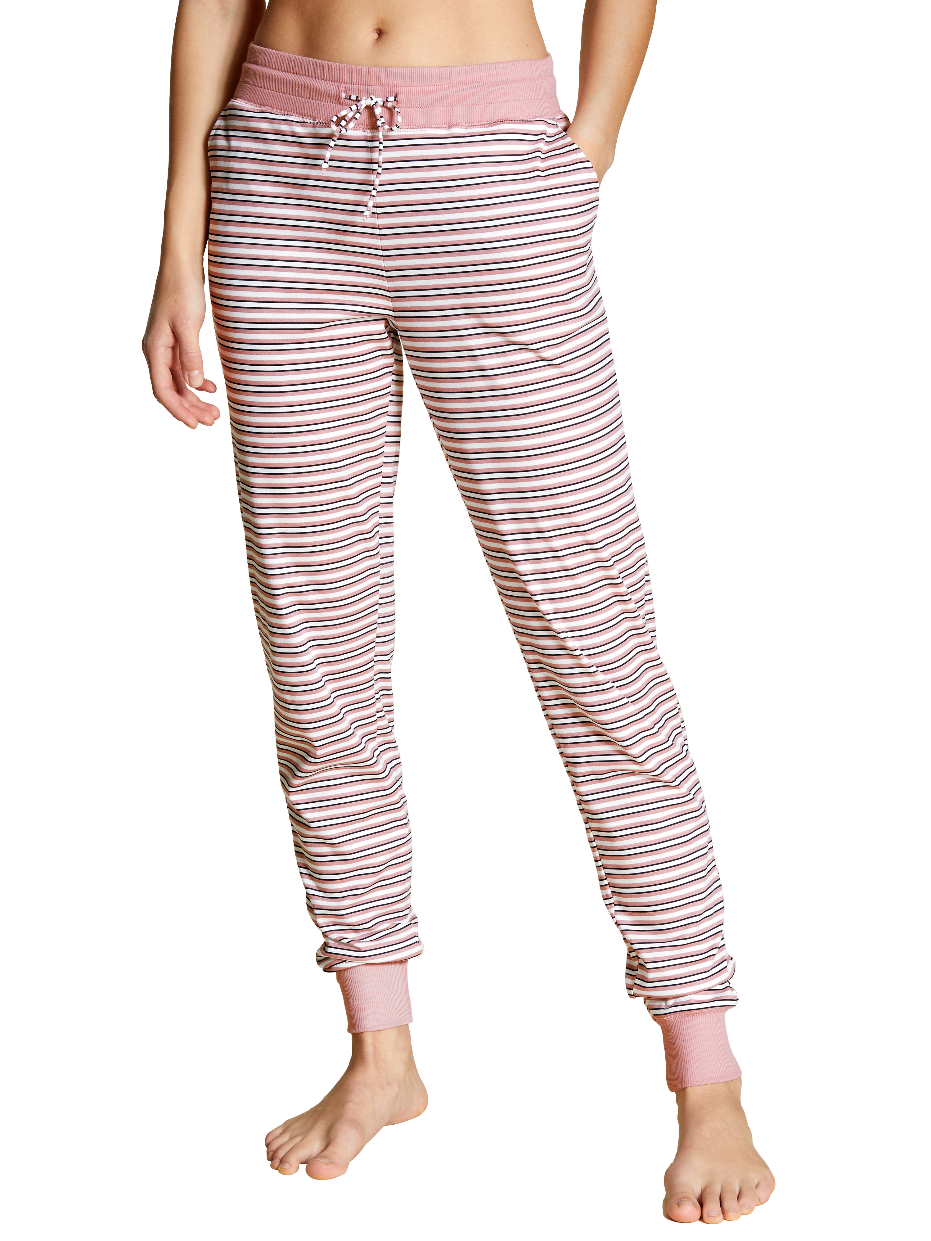 geringelte Nightwear-Hose lang