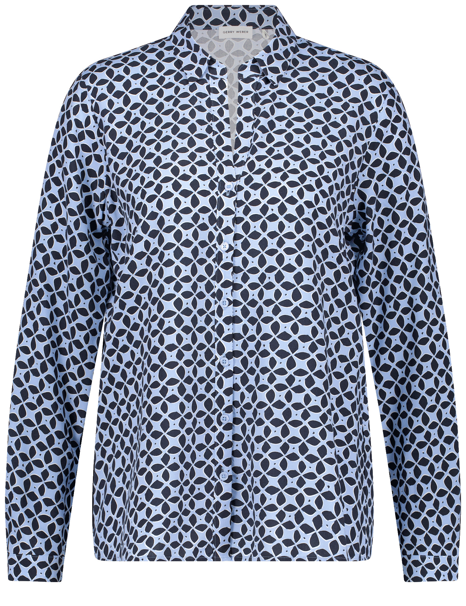 gemusterte Hemdbluse aus reiner Viskose