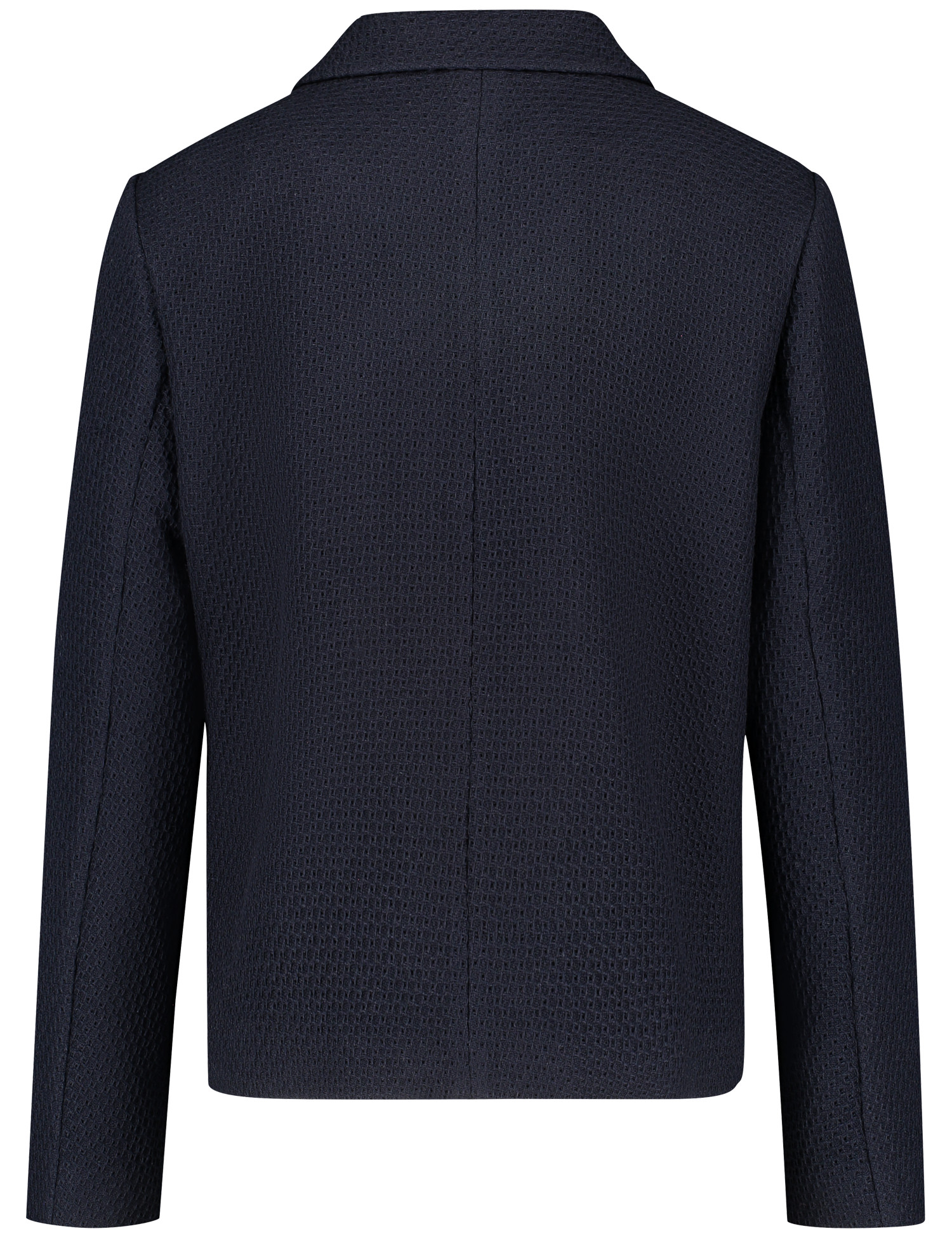 Bouclé-Blazer-Jacke mit aufgesetzen Taschen mit Baumwoll-Anteil
