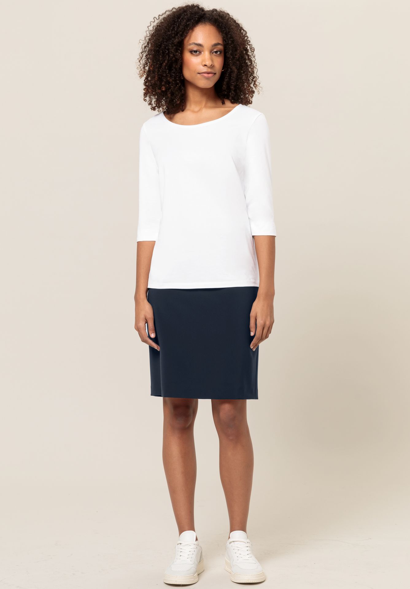 uni Basic-T-Shirt "DIELLA" aus Baumwoll-Modal-Mix