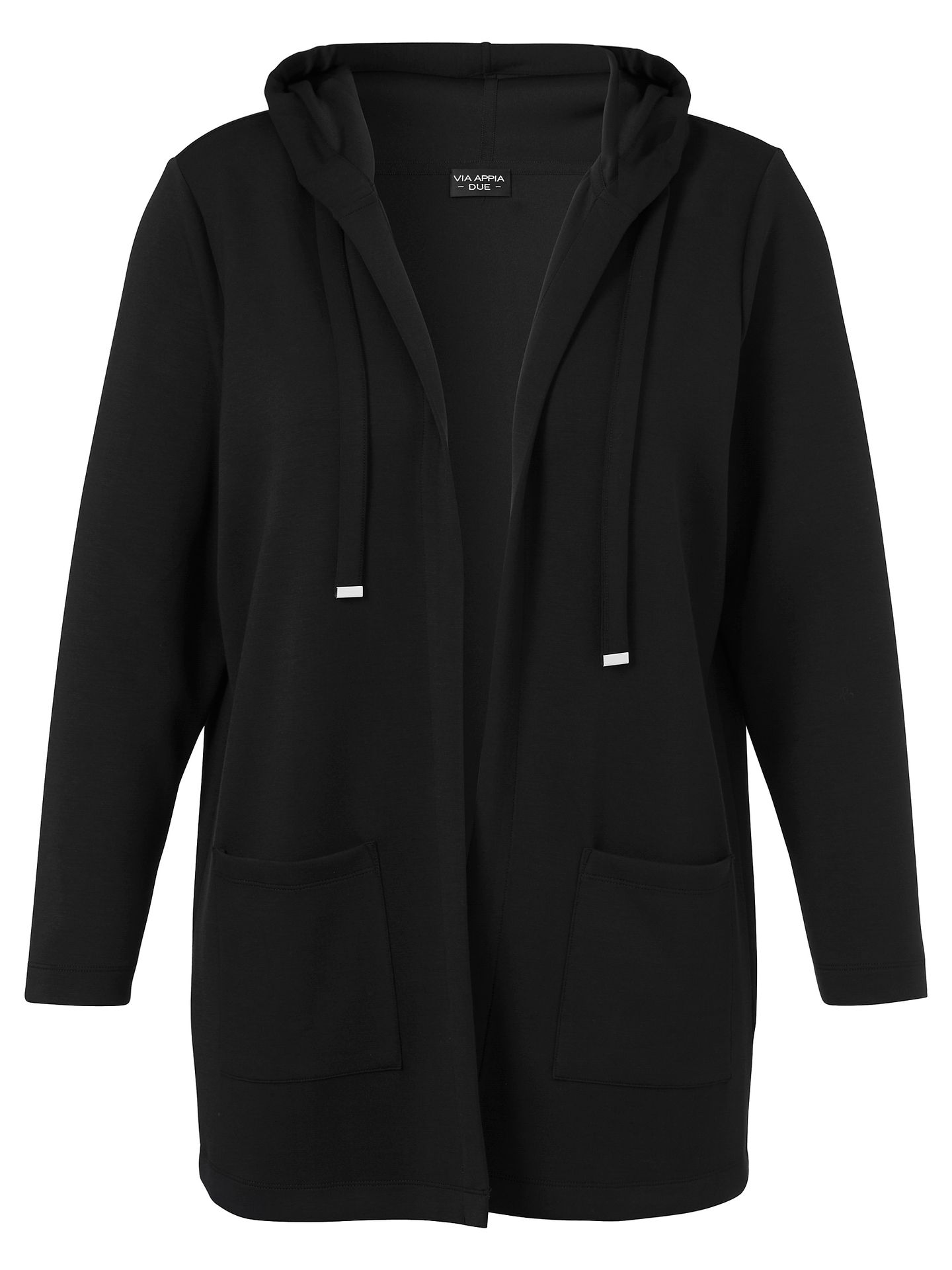 lange Sweat-Jacke mit Kapuze offen aus Viskose-Mix