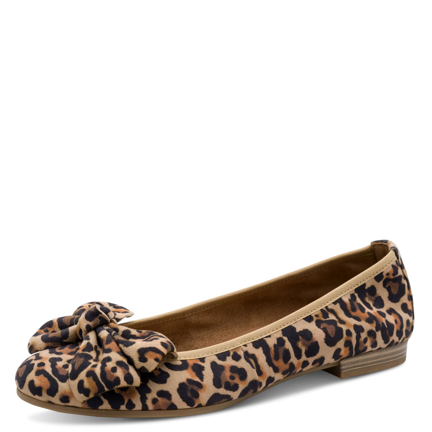 Da.-Ballerina mit Leoparden-Muster aus Wildleder mit Schleife
