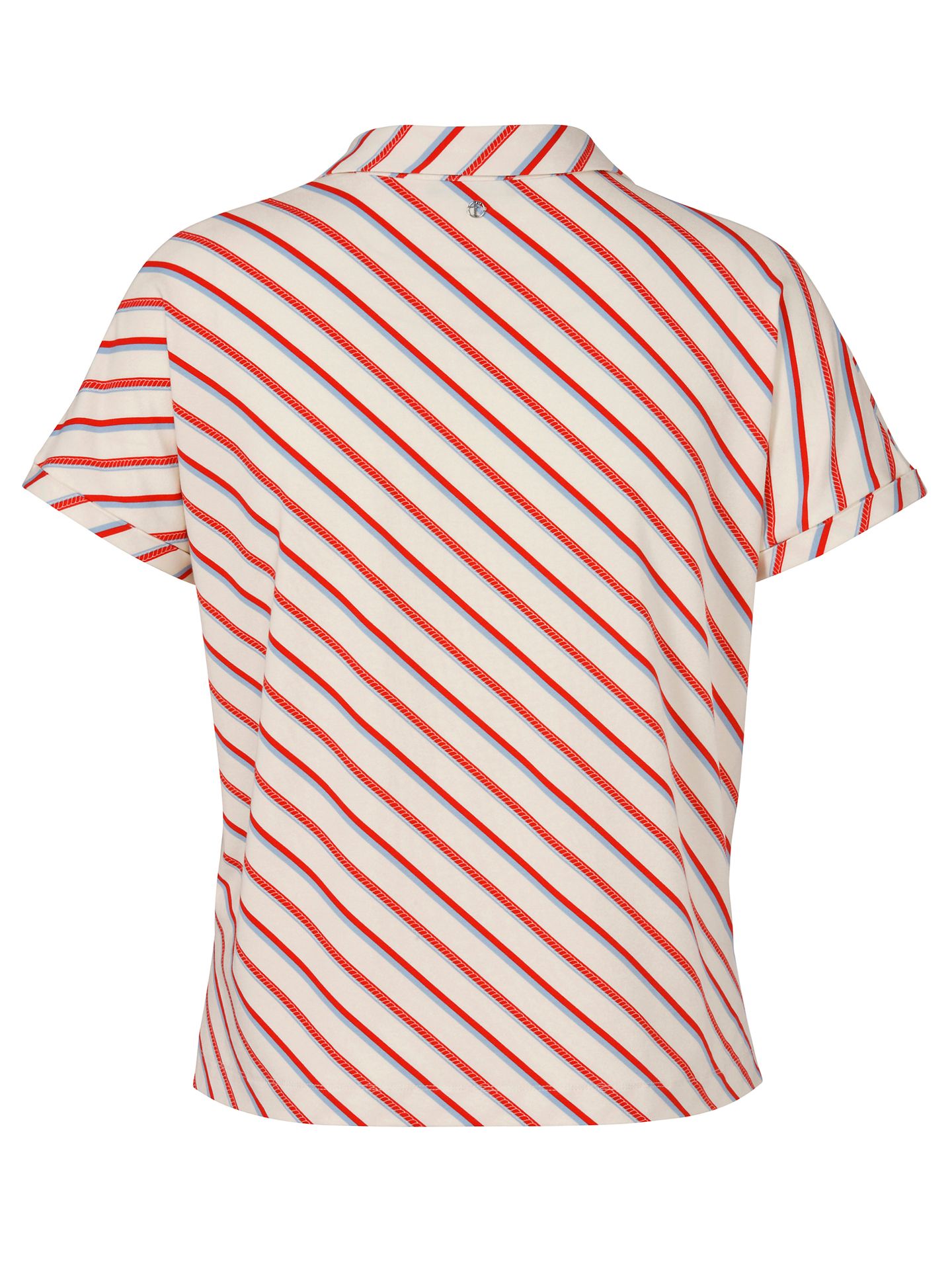 Shirt-Bluse mit offenem Kragen und überschnittenem Arm mit Streifen-Druck aus Viskose