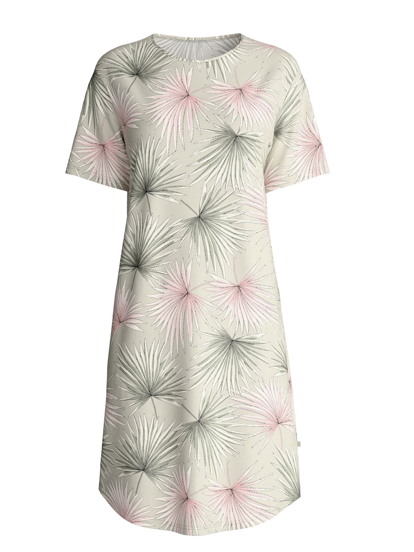 Sleepshirt mit Allover-Blätter-Print aus reinem Baumwoll-Jersey