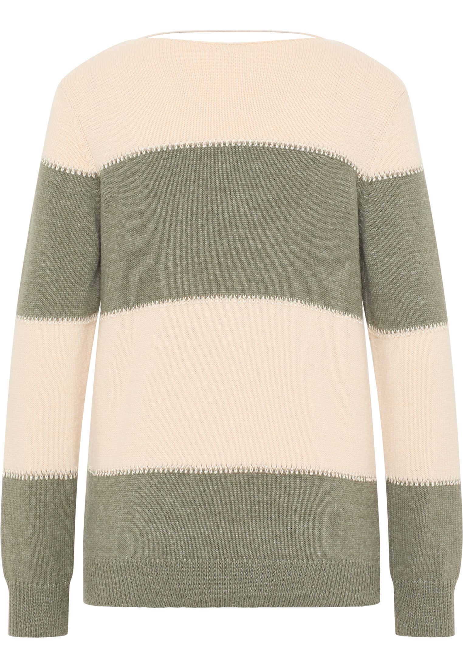 Strickpullover in Blockringel mit Wollanteil