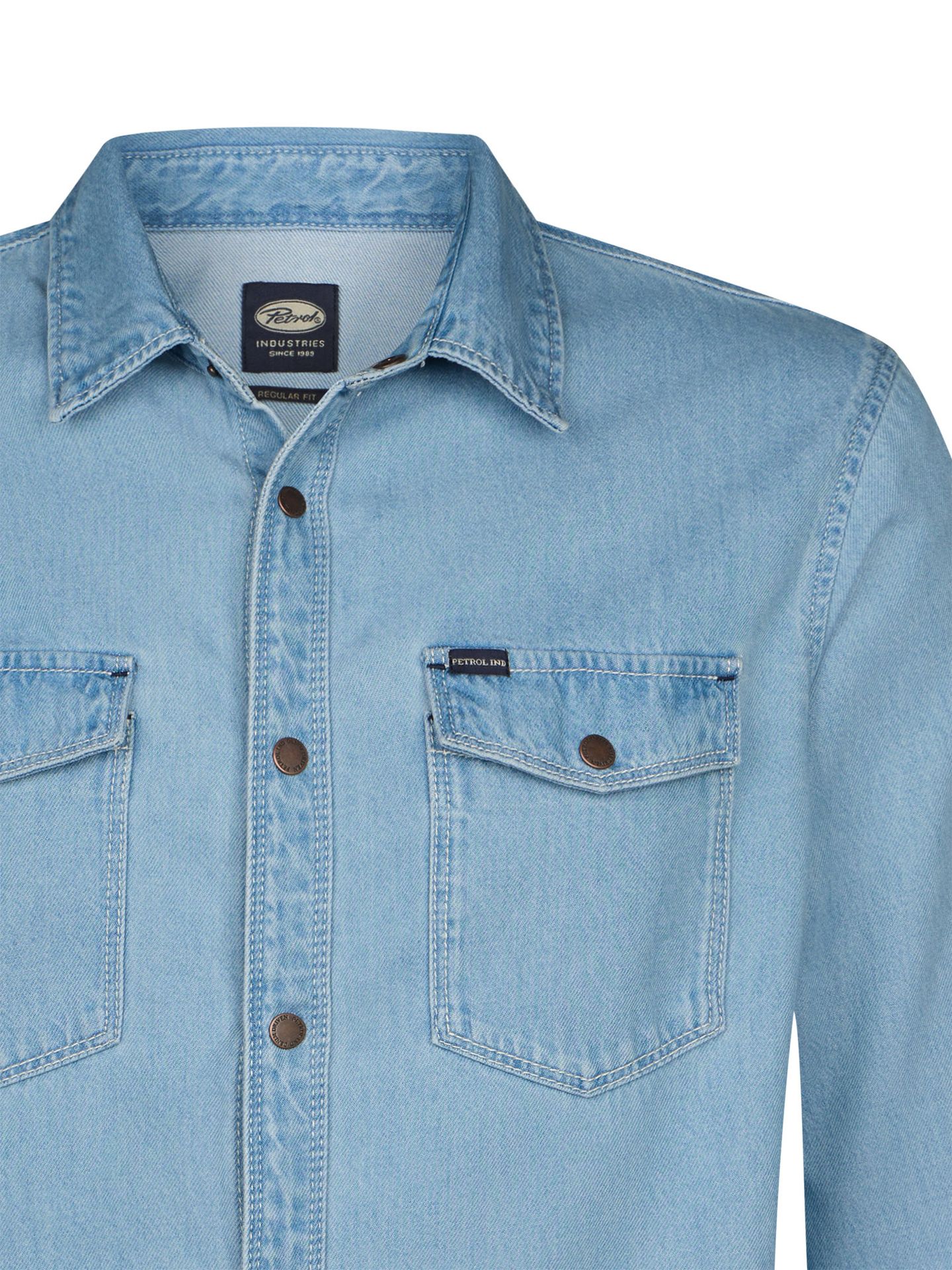 Men Shirt Long Sleeve Denim