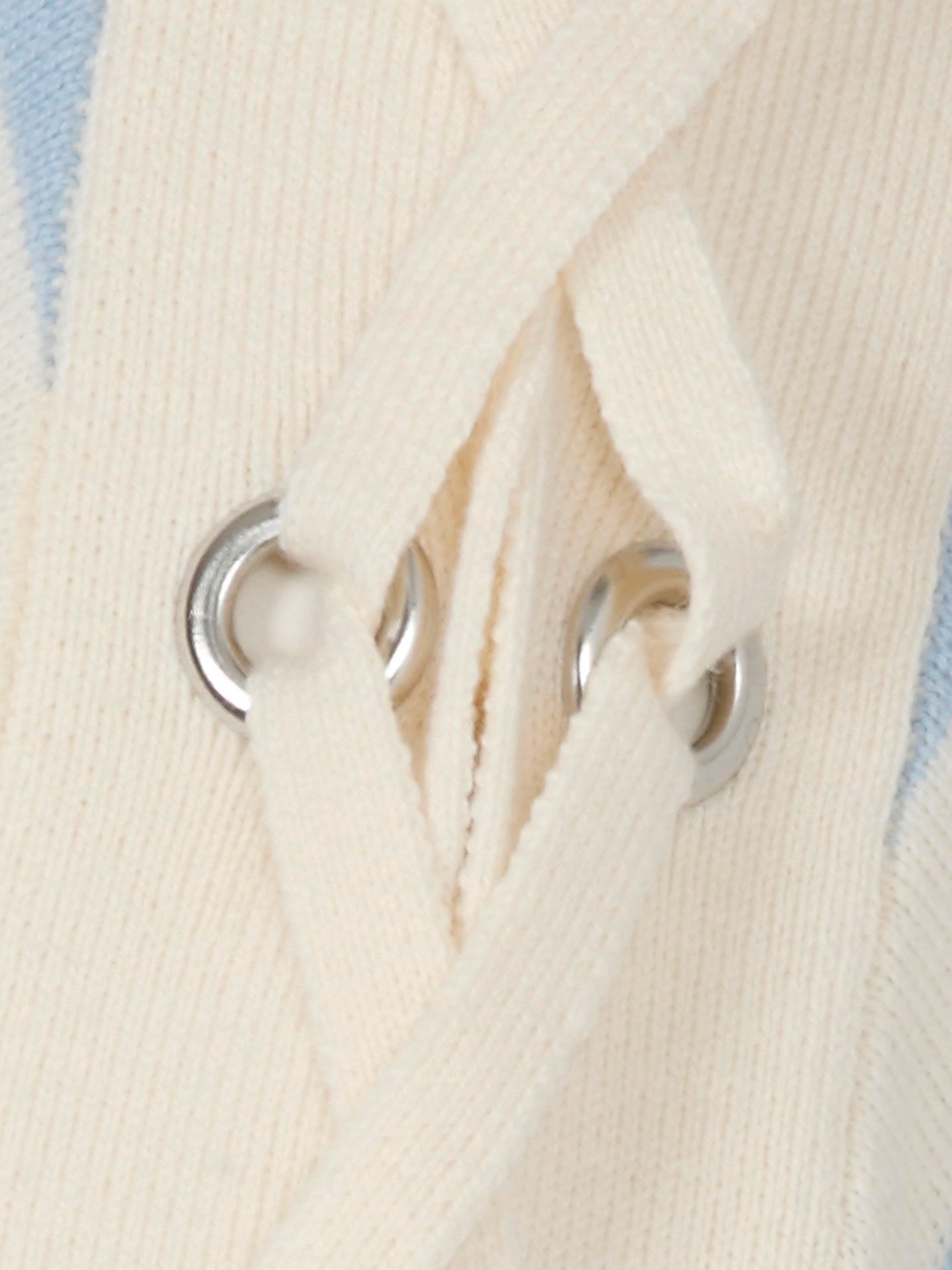Feinstrick-Pullover mit Ringel und Schnürdetails am Ärmel aus Baumwolle