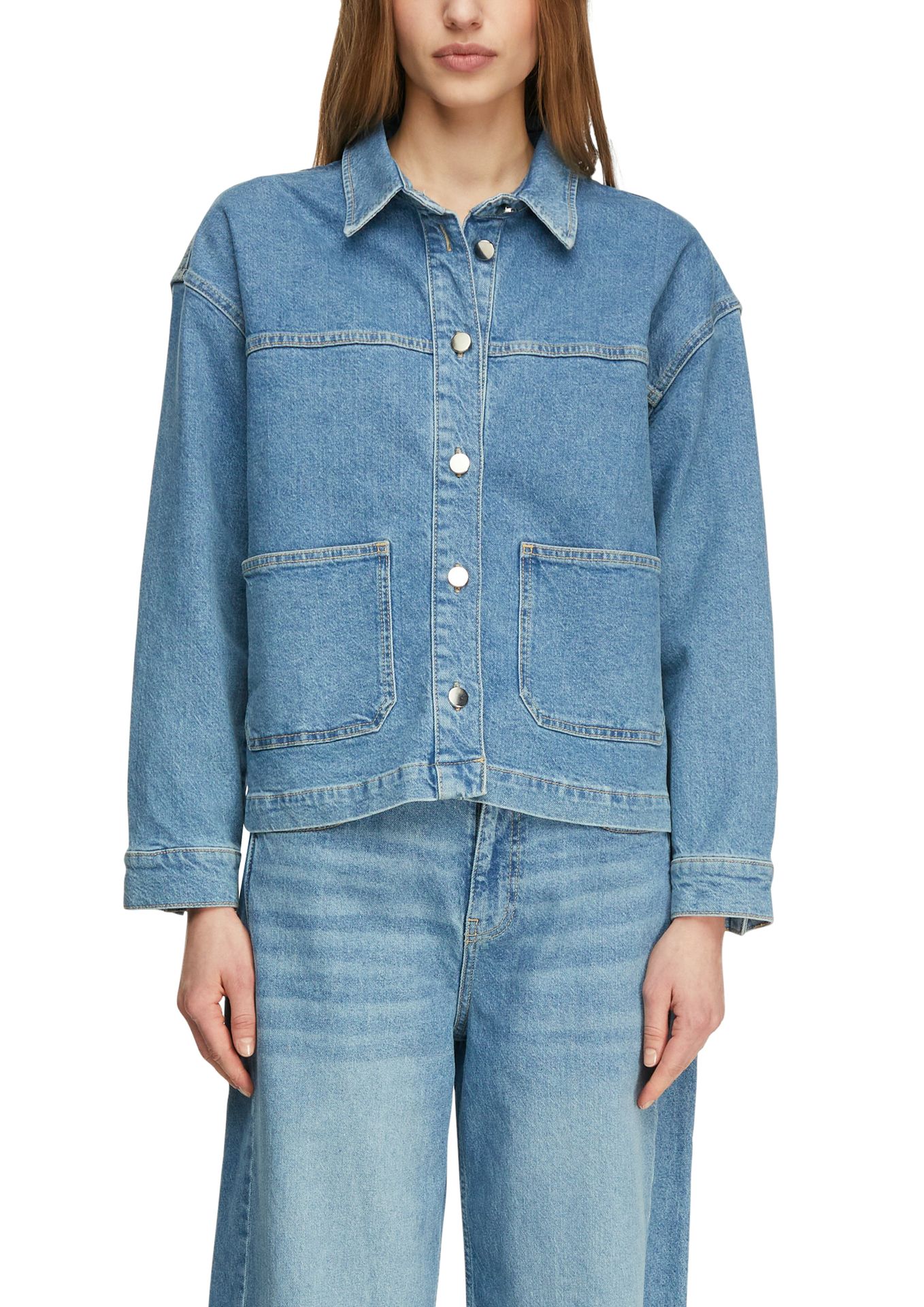 relaxede Jeans-Jacke aus Baumwoll-Elasthan