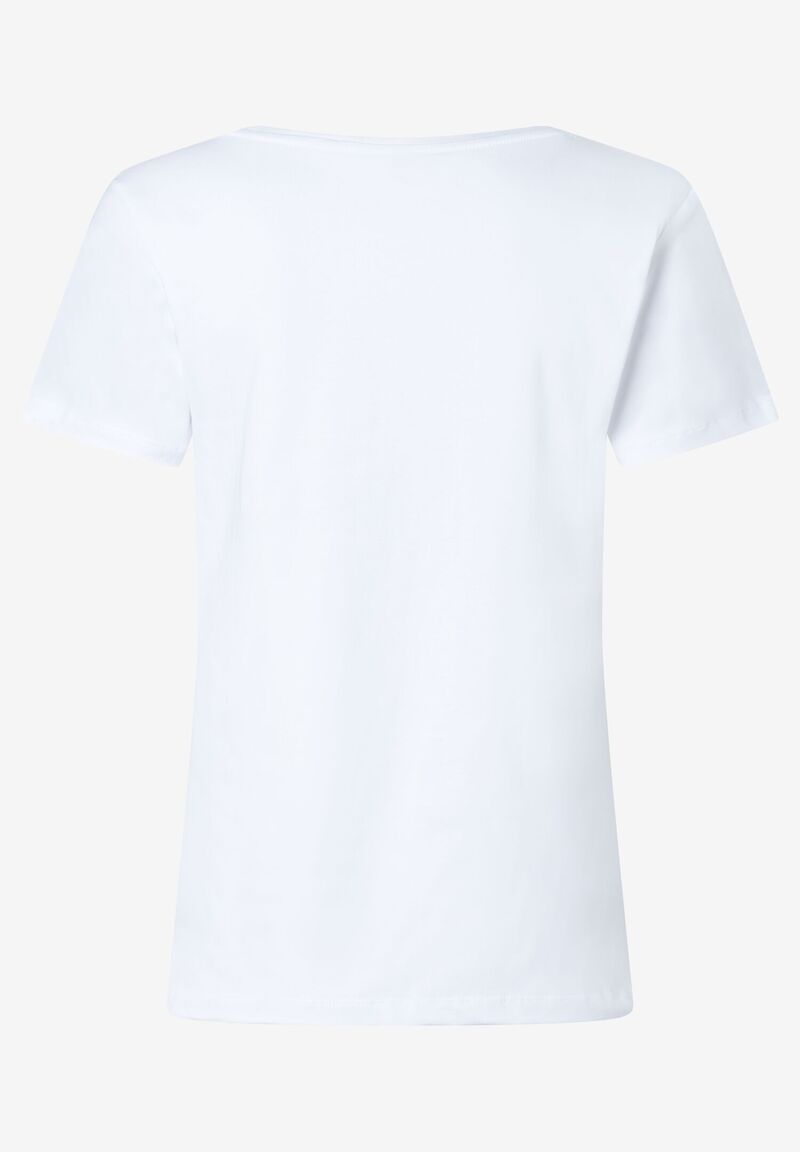 Sommer-T-Shirt mit platziertem Druck-Motiv aus Baumwoll-Jersey