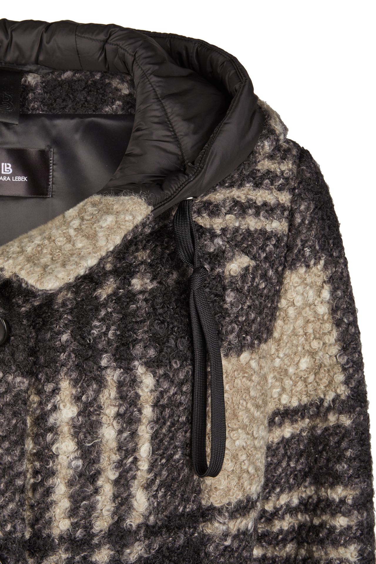 junge kroßkarierte Wolljacke mit Kapuze