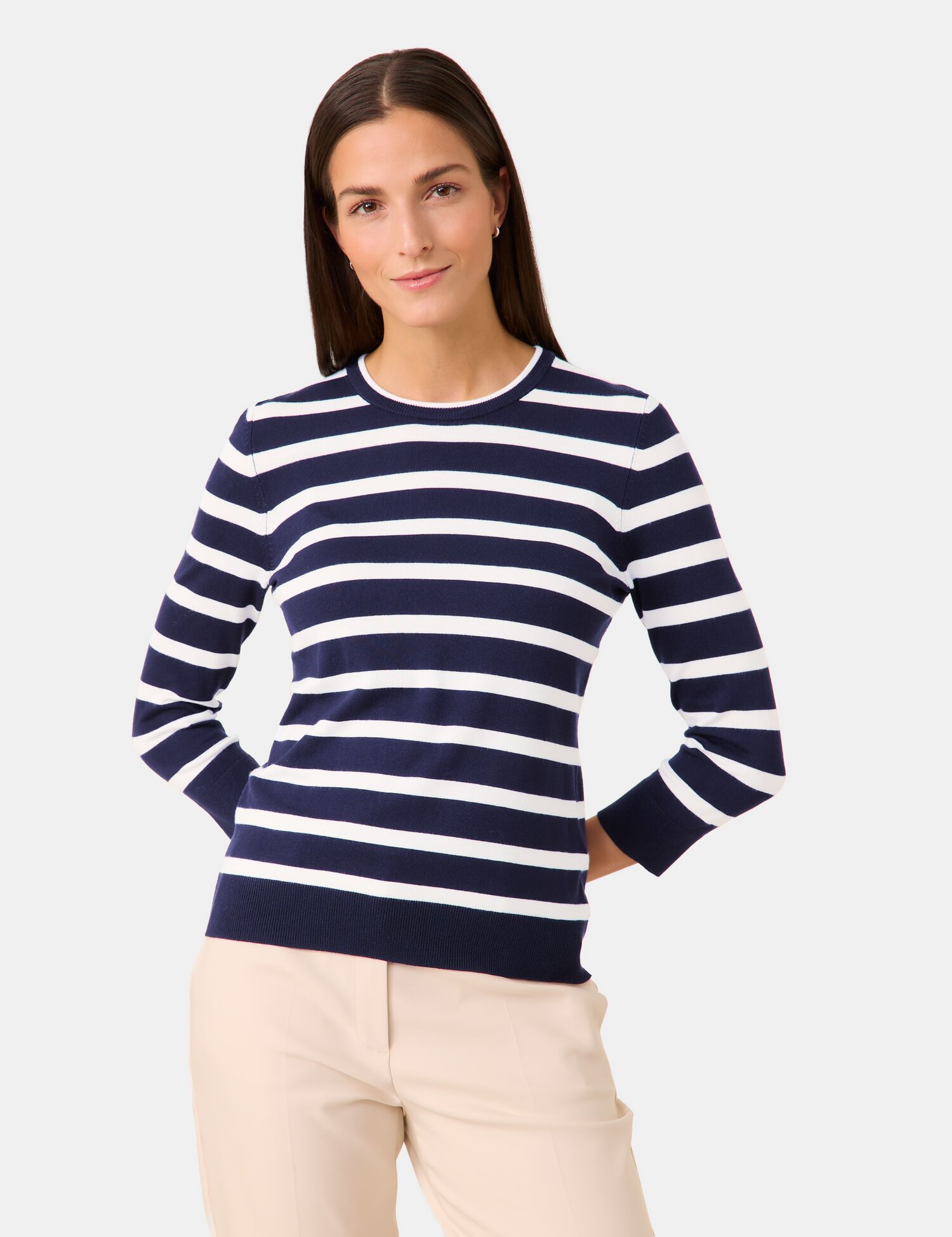 Feinstrick-Pullover mit Blockringel