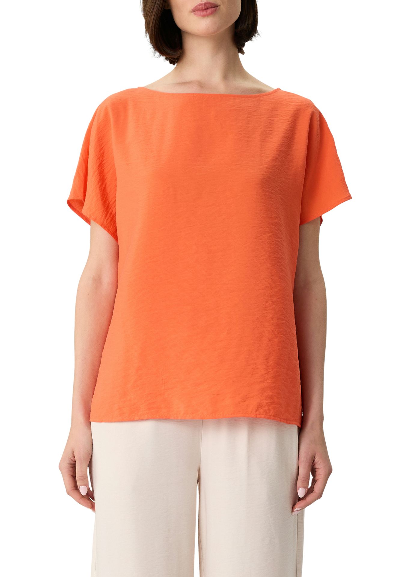 lässiges unifarbenes Blusenshirt aus Viskose-Mix