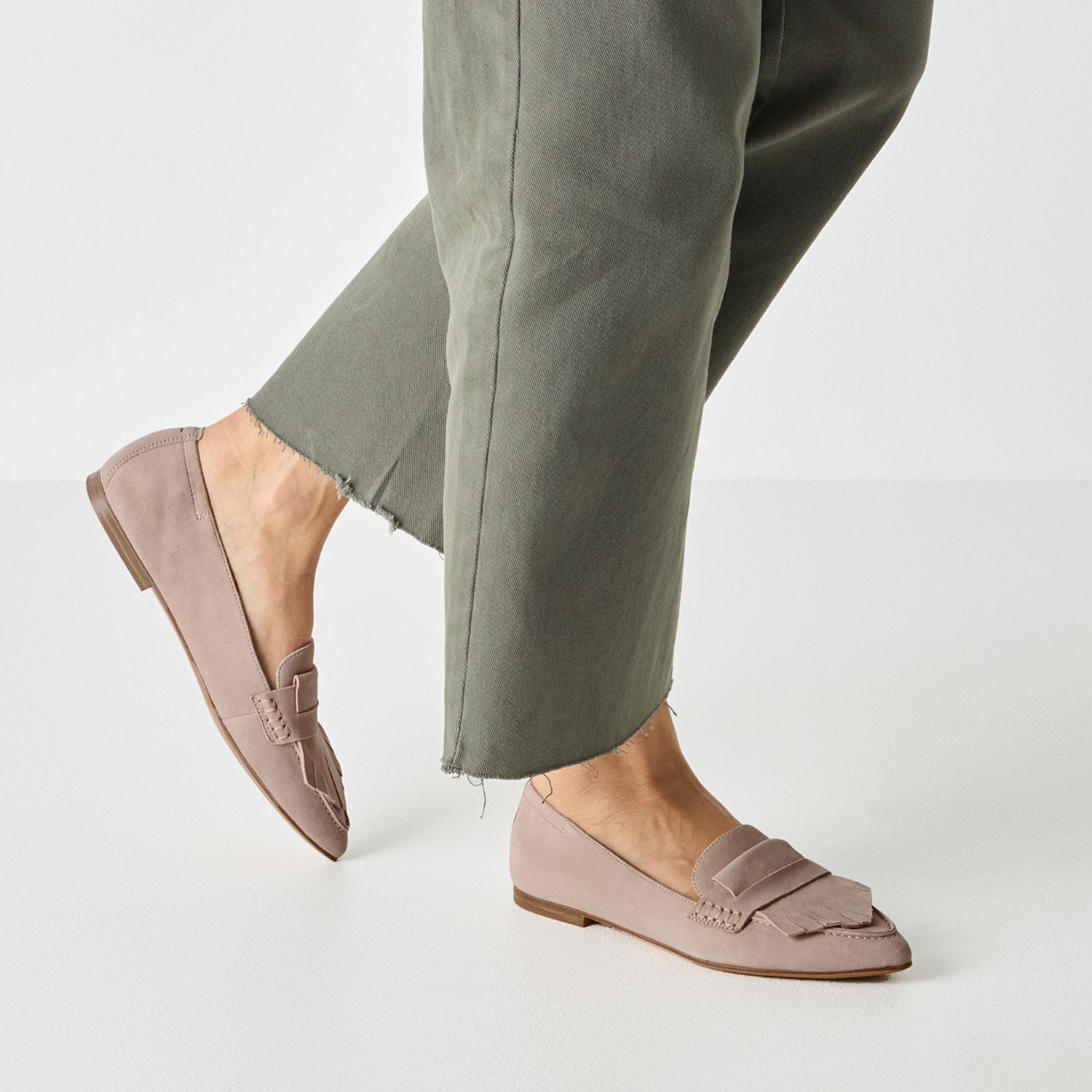 Da.-Slipper im Loafer-Look aus echtem Leder