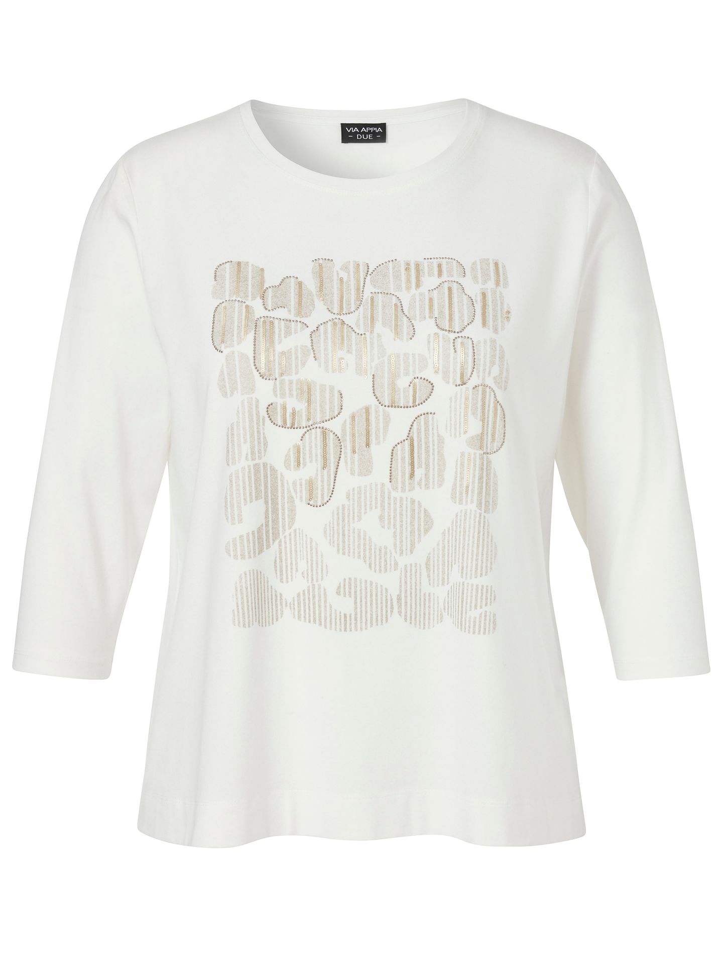 3/4 ArmShirt mit dezentem Front-Motiv aus Baumwoll-Modal