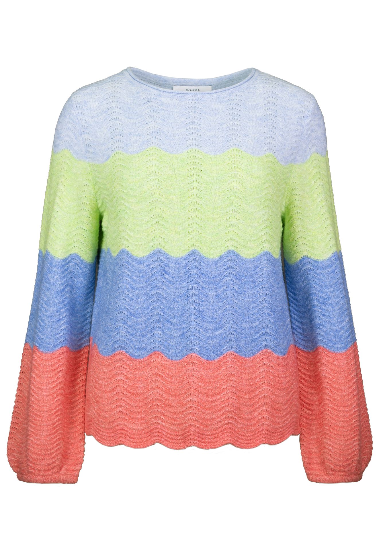 modischer Strickpullover "REMIS" in Color-Blocking  mit Baumwoll-Anteil