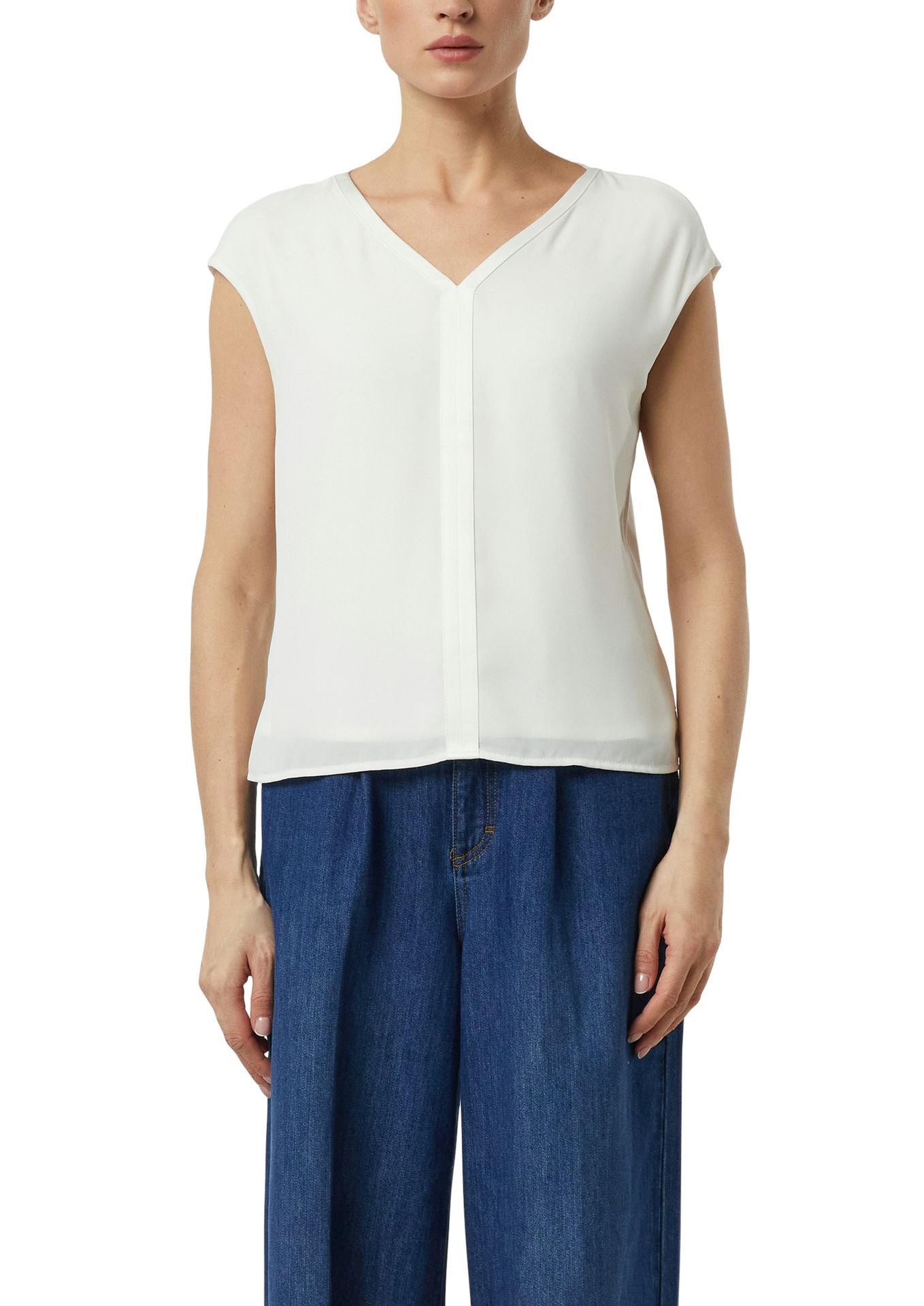 elegantes Blusen-Top mit Satinkante aus Viskose