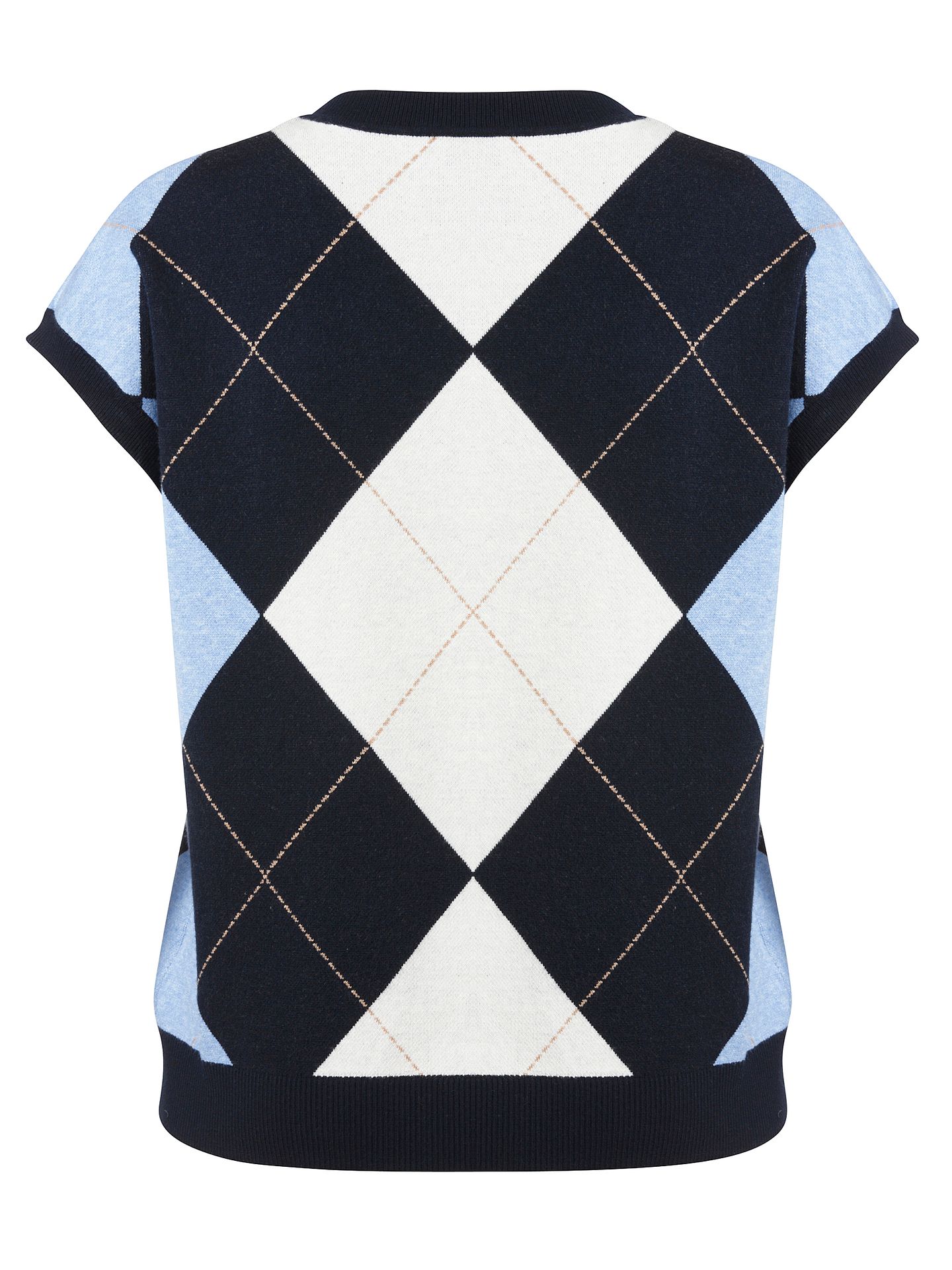 Feinstrick-Pullunder mit Argyle-Karo-Jacquard aus Viskose-Mix