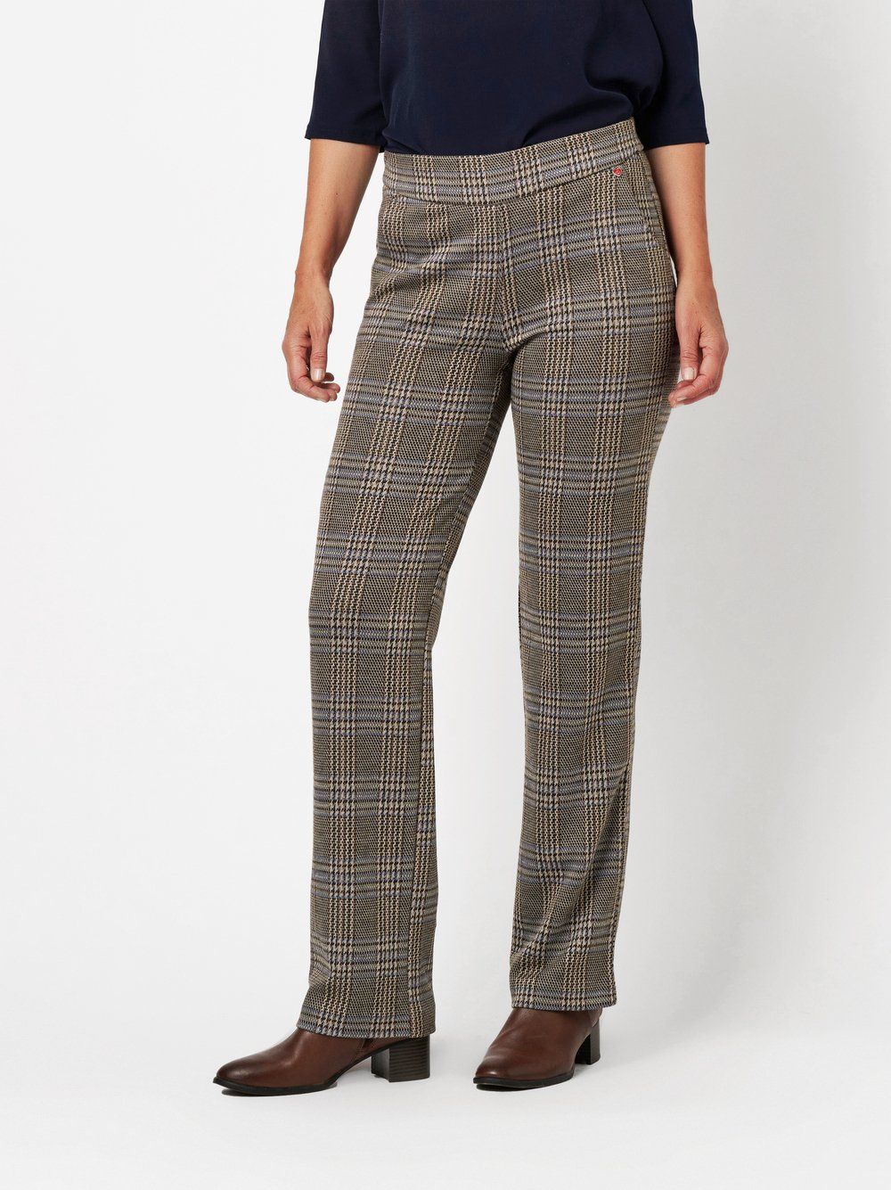 weiche Schlupfhose "Scarlet Wide Leg" in kariert