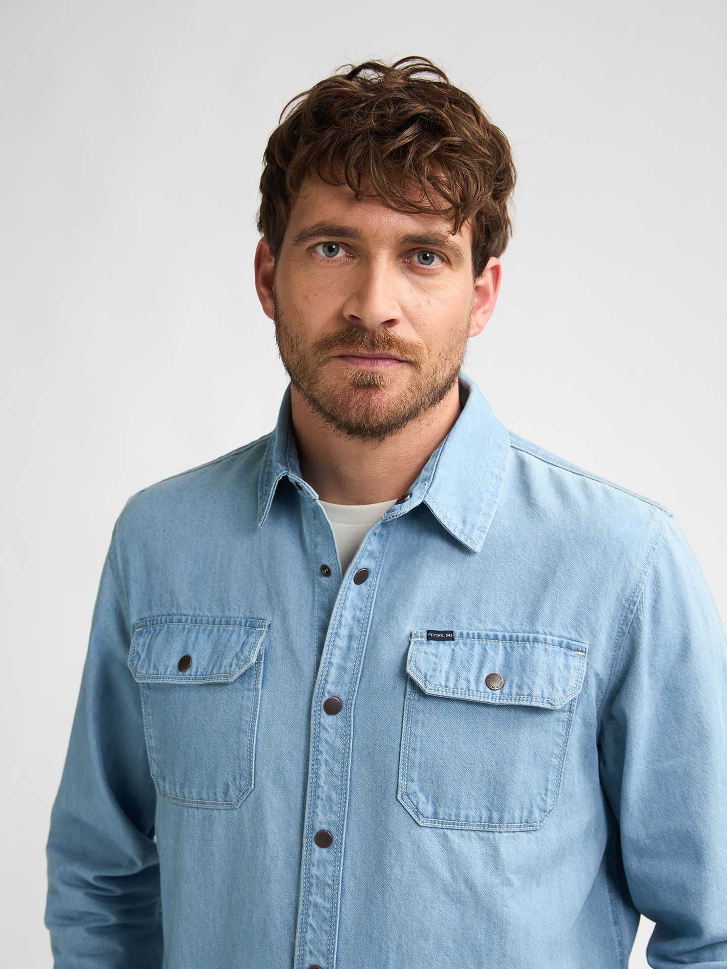 Men Shirt Long Sleeve Denim