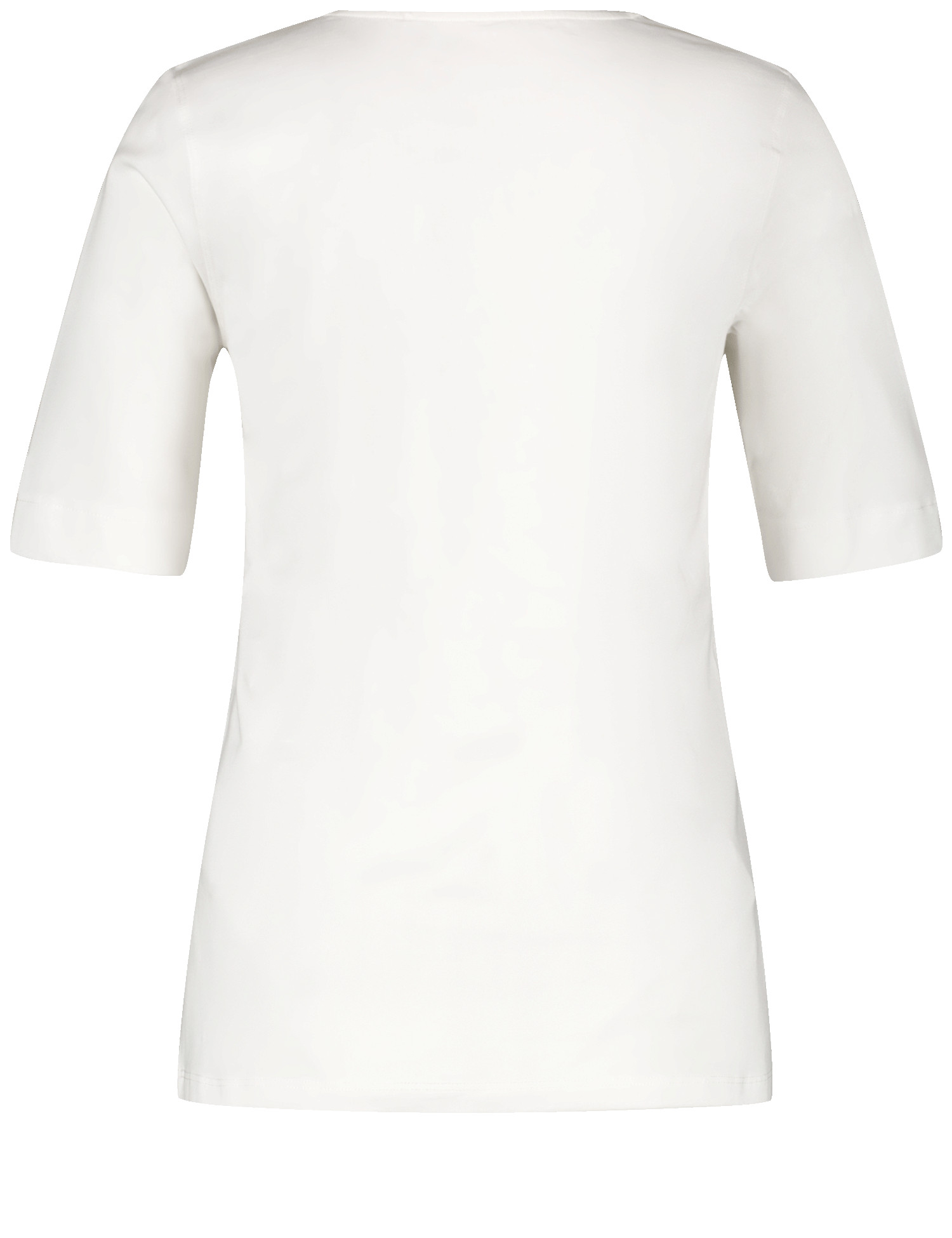 uni Basic-T-Shirt mit Satinblende aus elastischem Baumwoll-Jersey