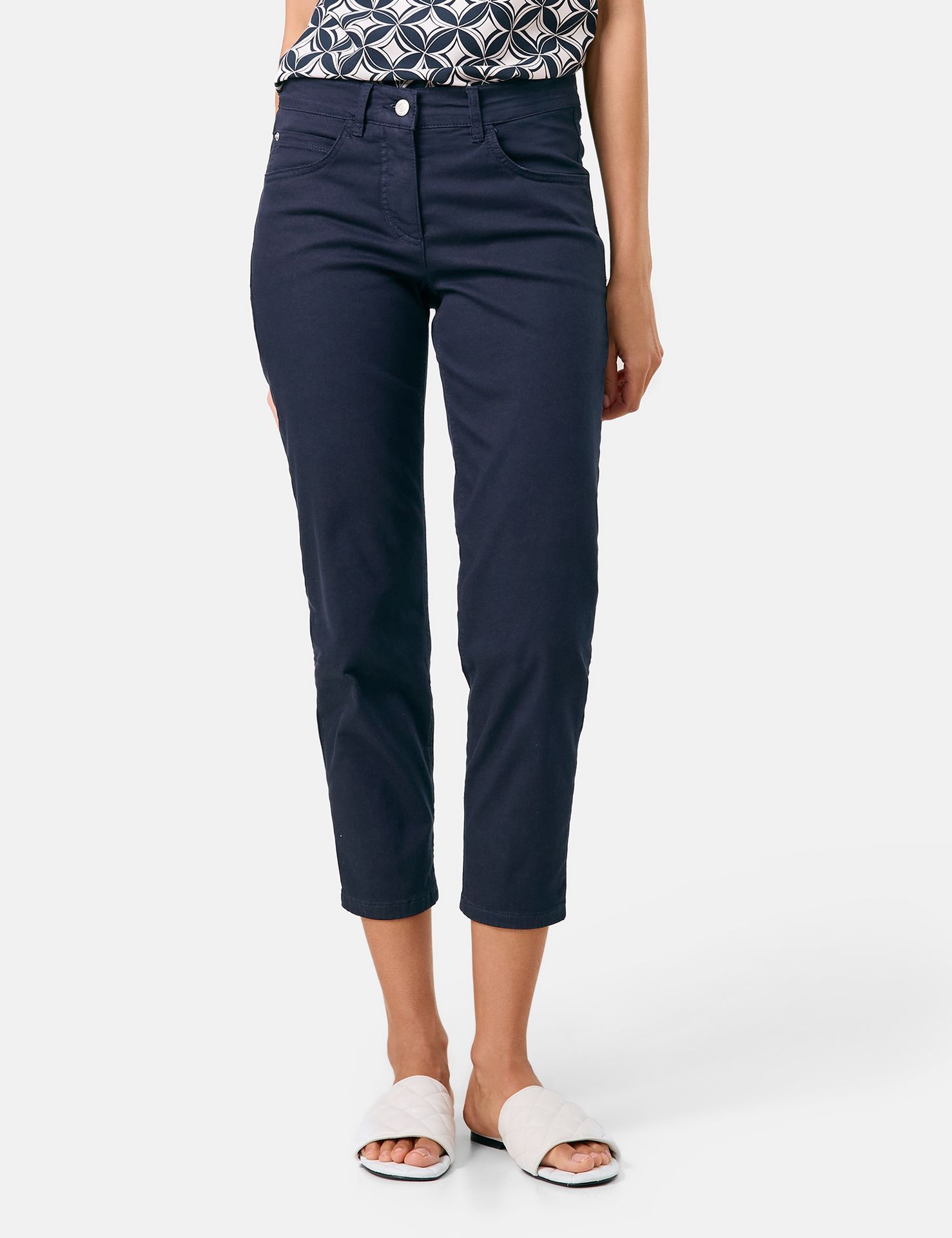 5-Pocket Denim-Stretch-Jeans in 3/4 Länge