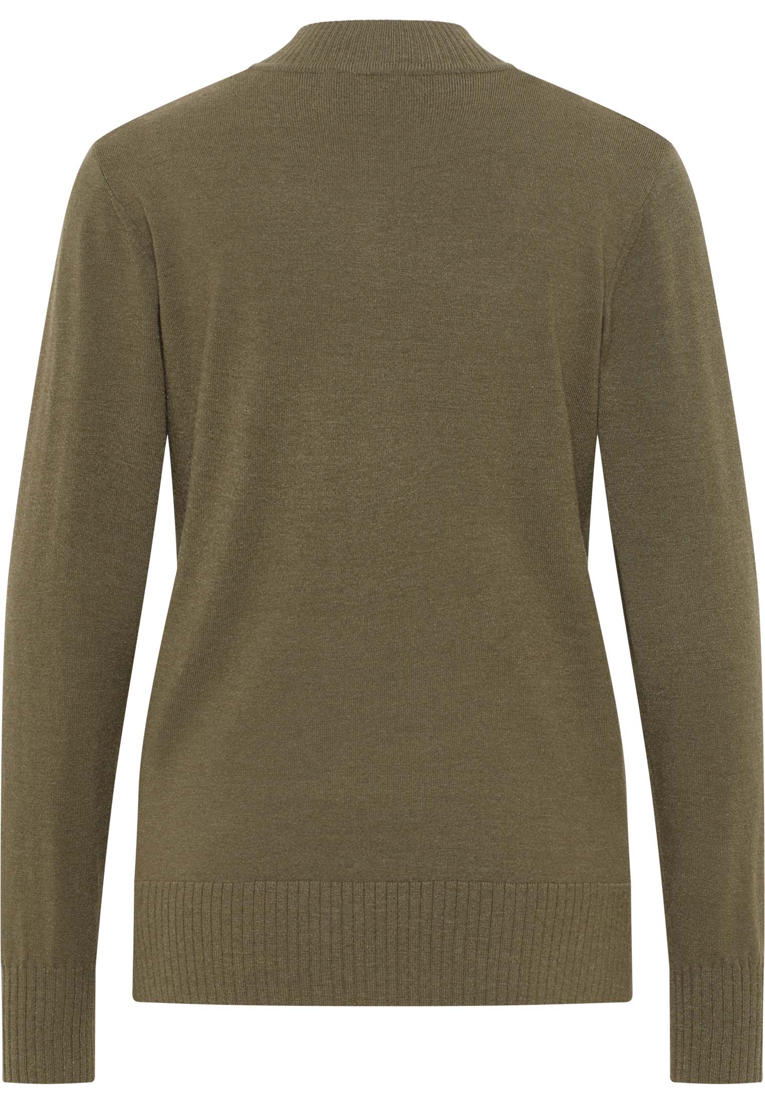 Turtleneck-Strickpullover aus Modal-Mix mit glänzendem Motiv-Streifen