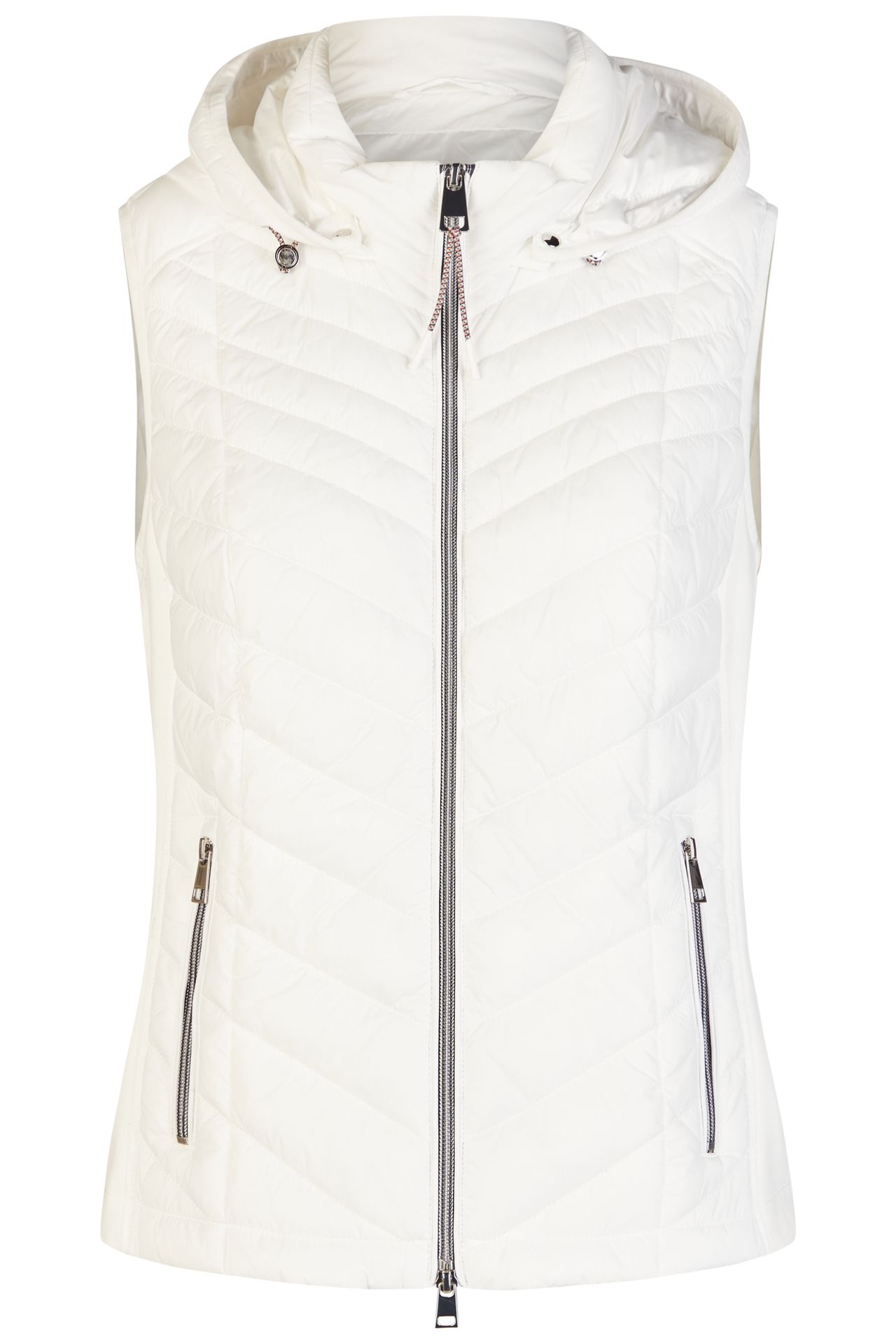 sportive gesteppte Outdoor-Weste mit Kapuze