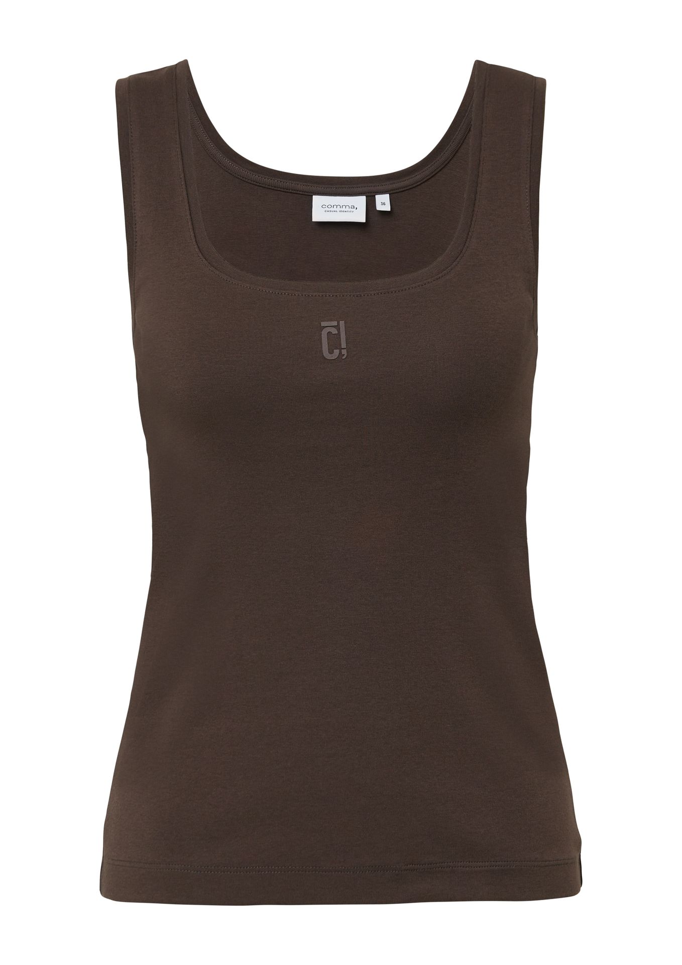 uni Jersey-Top aus Baumwoll-Jersey