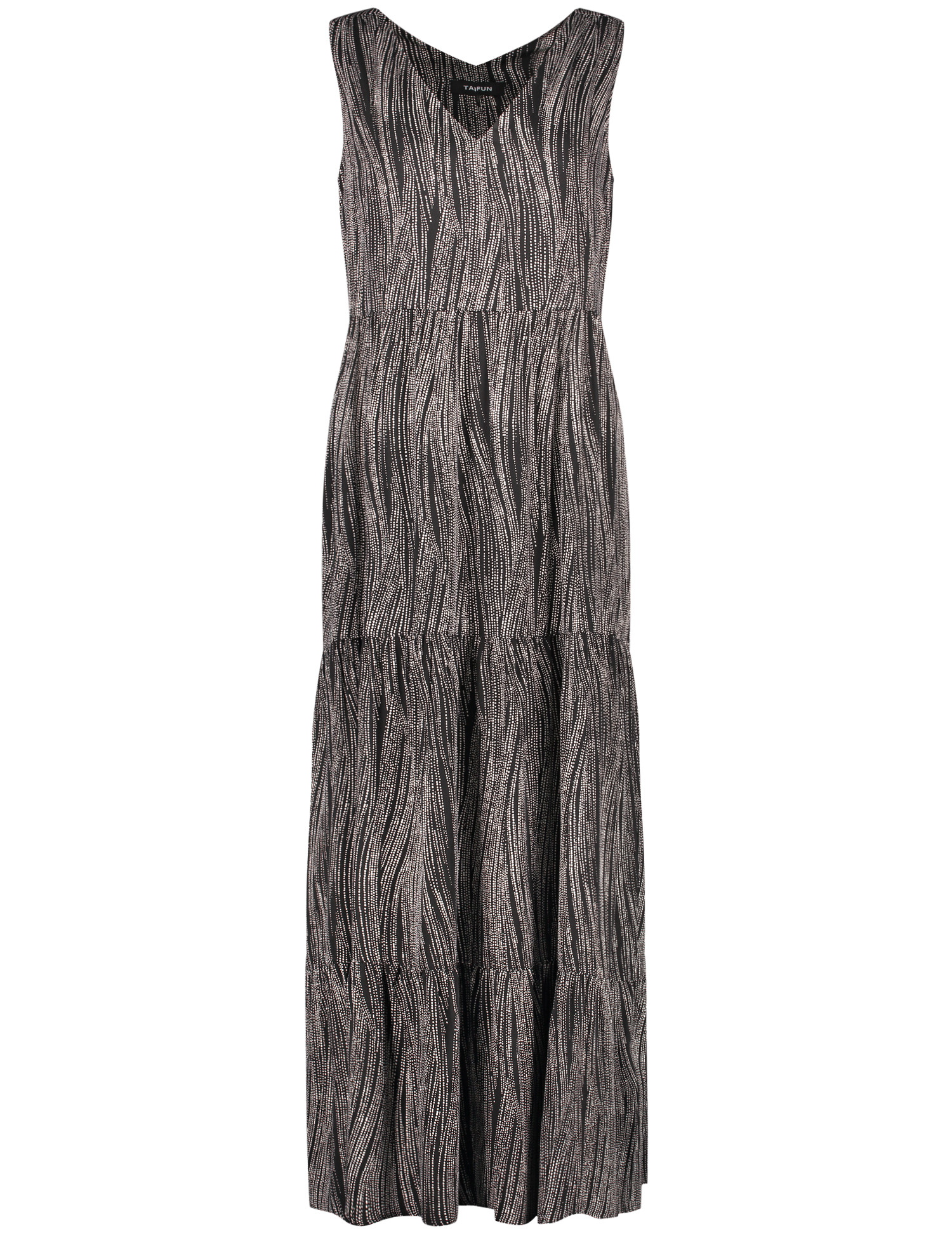 elegantes langes Etagen-Kleid aus fließendem Viscose-Gewebe