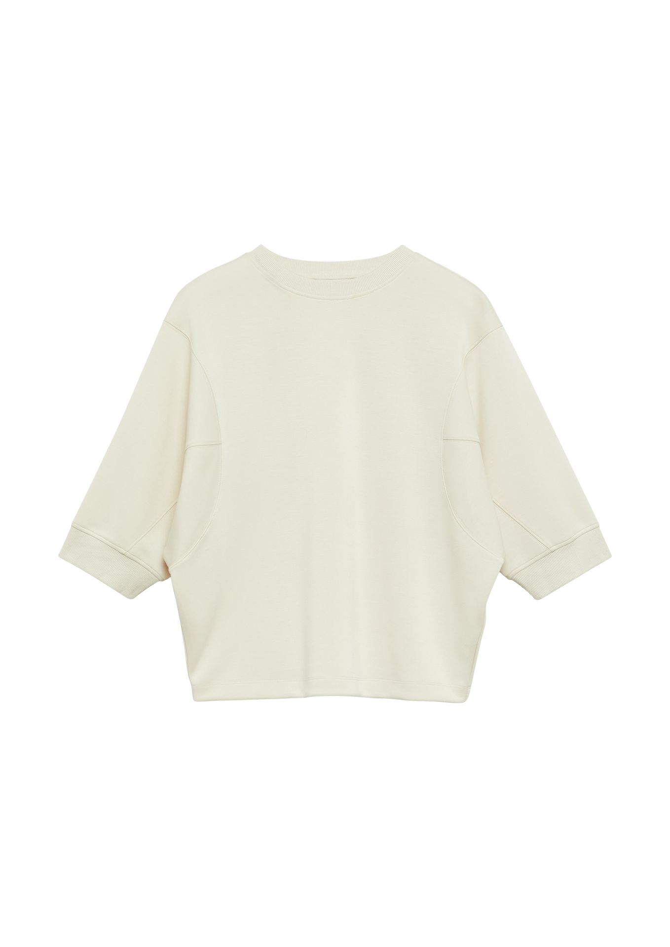 modisch kurzes  uni 1/2 Arm-Sweatshirt aus Baumwoll-Mix