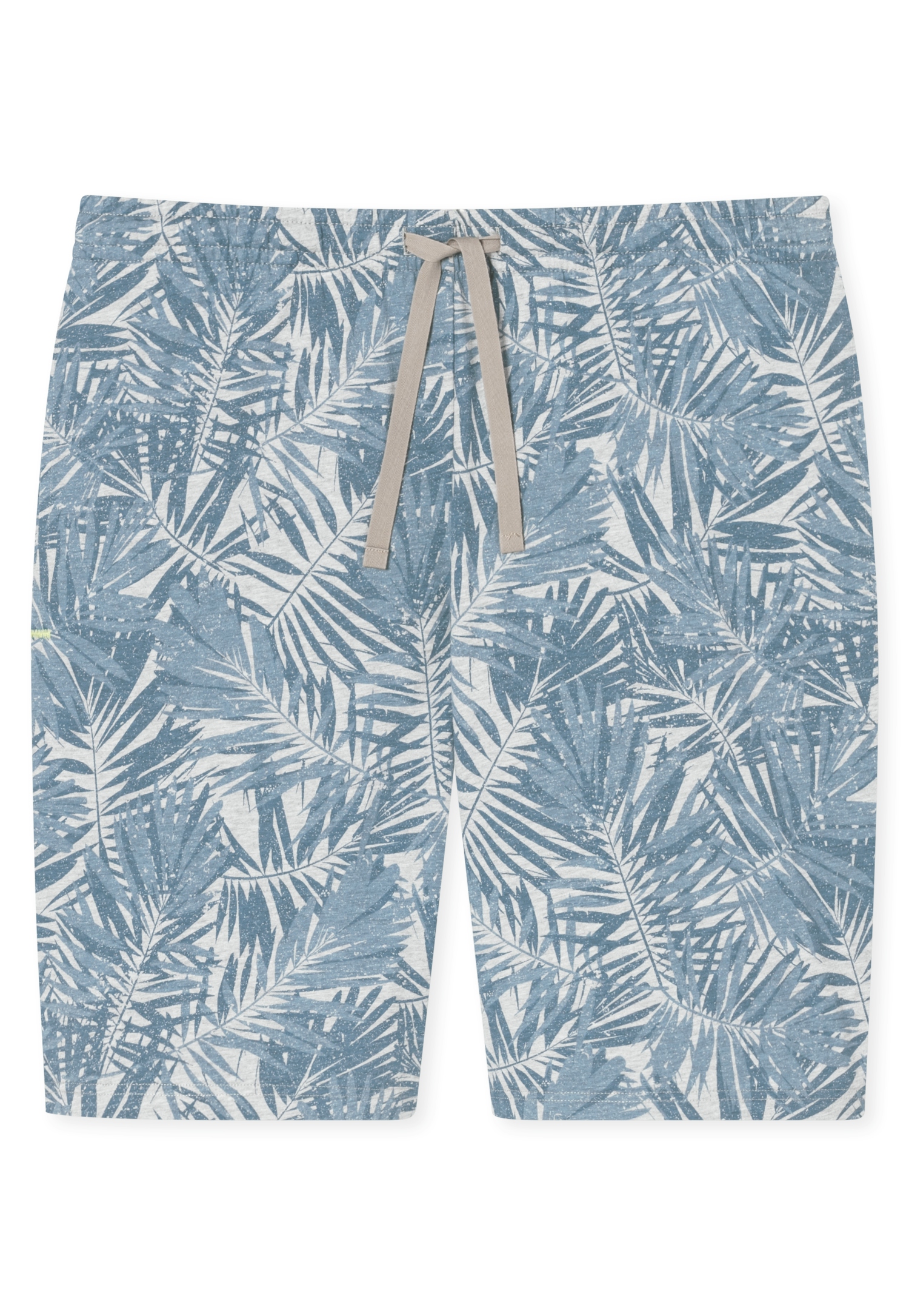 kurze Herren Night-Pants mit Blätterdessin aus softem Single-Jersey