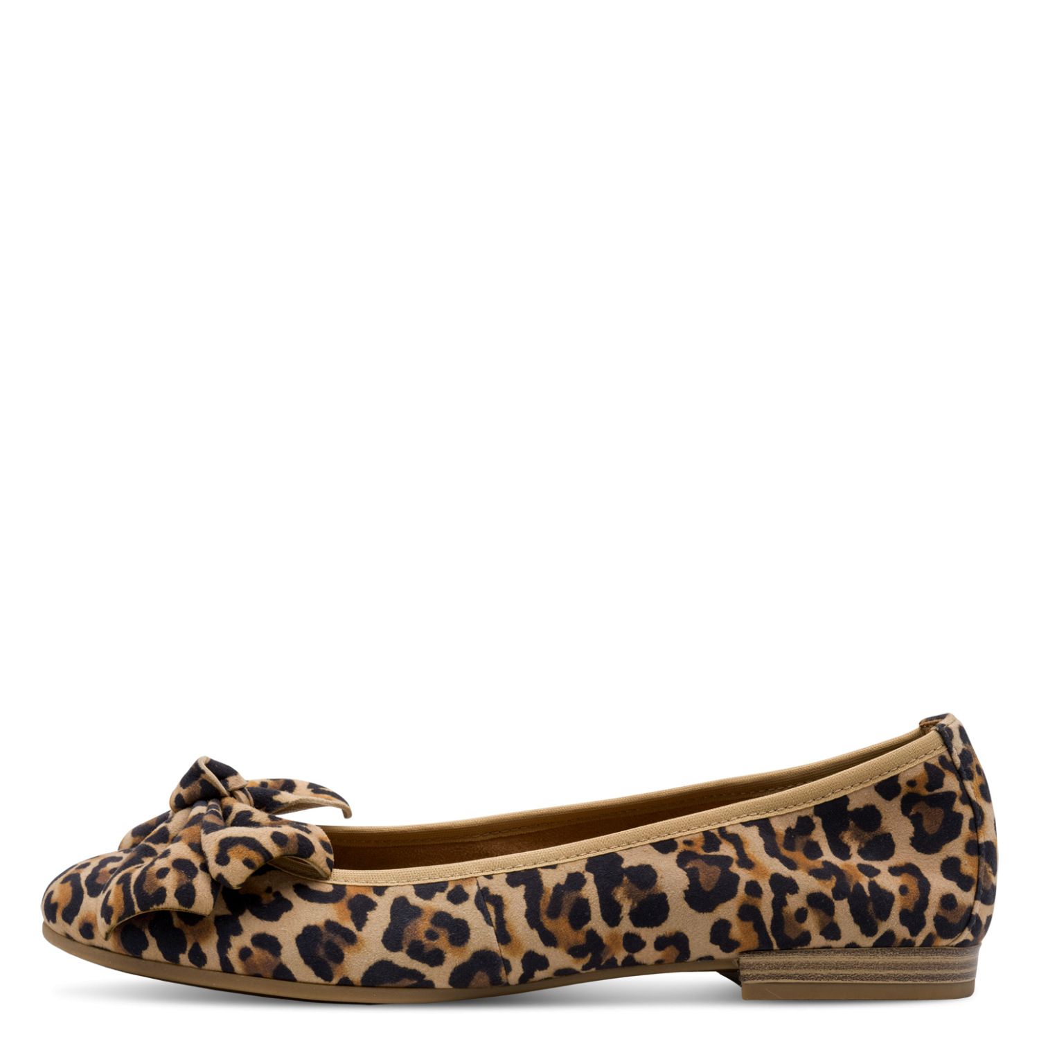 Da.-Ballerina mit Leoparden-Muster aus Wildleder mit Schleife