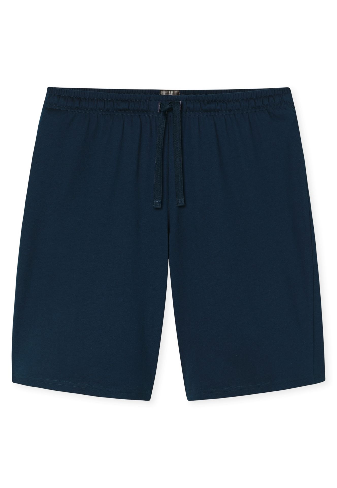 kurzer Herren-Schlafanzug mit geringeltem Oberteil und uni Shorts aus reinem Baumwoll-Jersey