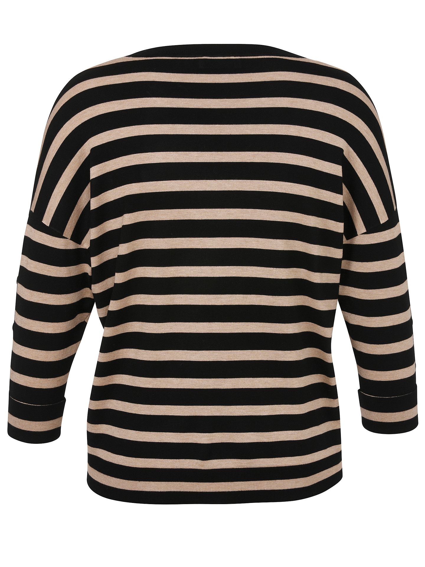 3/4 Arm Feinstrick-Pullover mit Blockringel aus Viskose-Mix