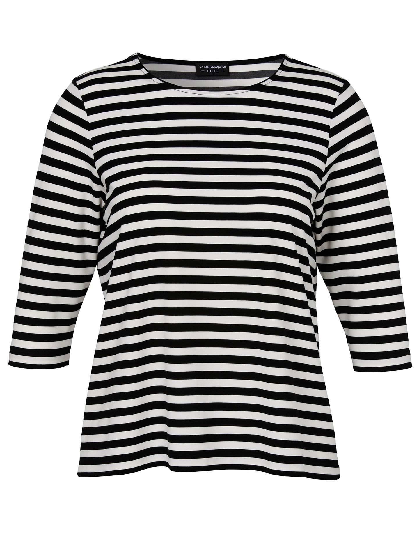 Ringel-Shirt mit 3/4 Arm aus Viskose-Mix