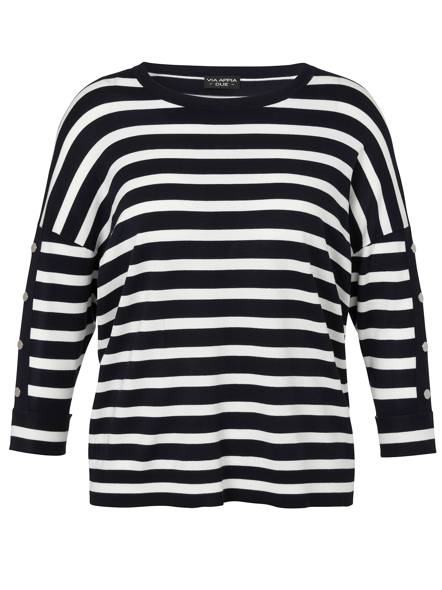 3/4 Arm Feinstrick-Pullover mit Blockringel aus Viskose-Mix