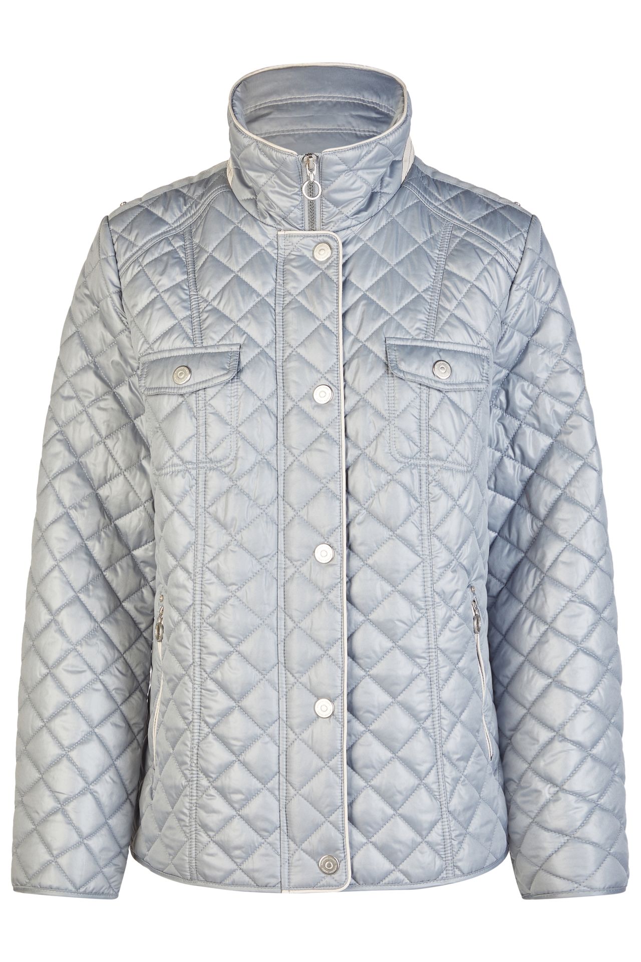 leichte Sandwich-Steppjacke mit Druckknöpfe