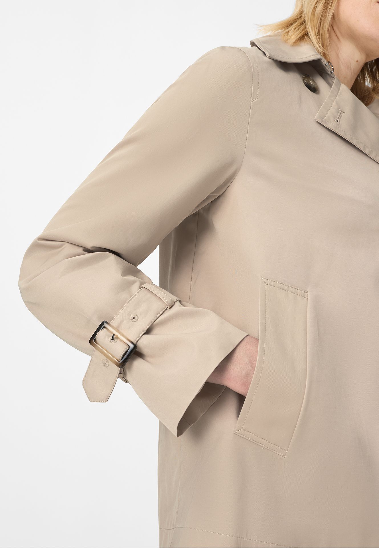 kurze Trench-Jacke doppelt geknöpft aus Baumwoll-Mix