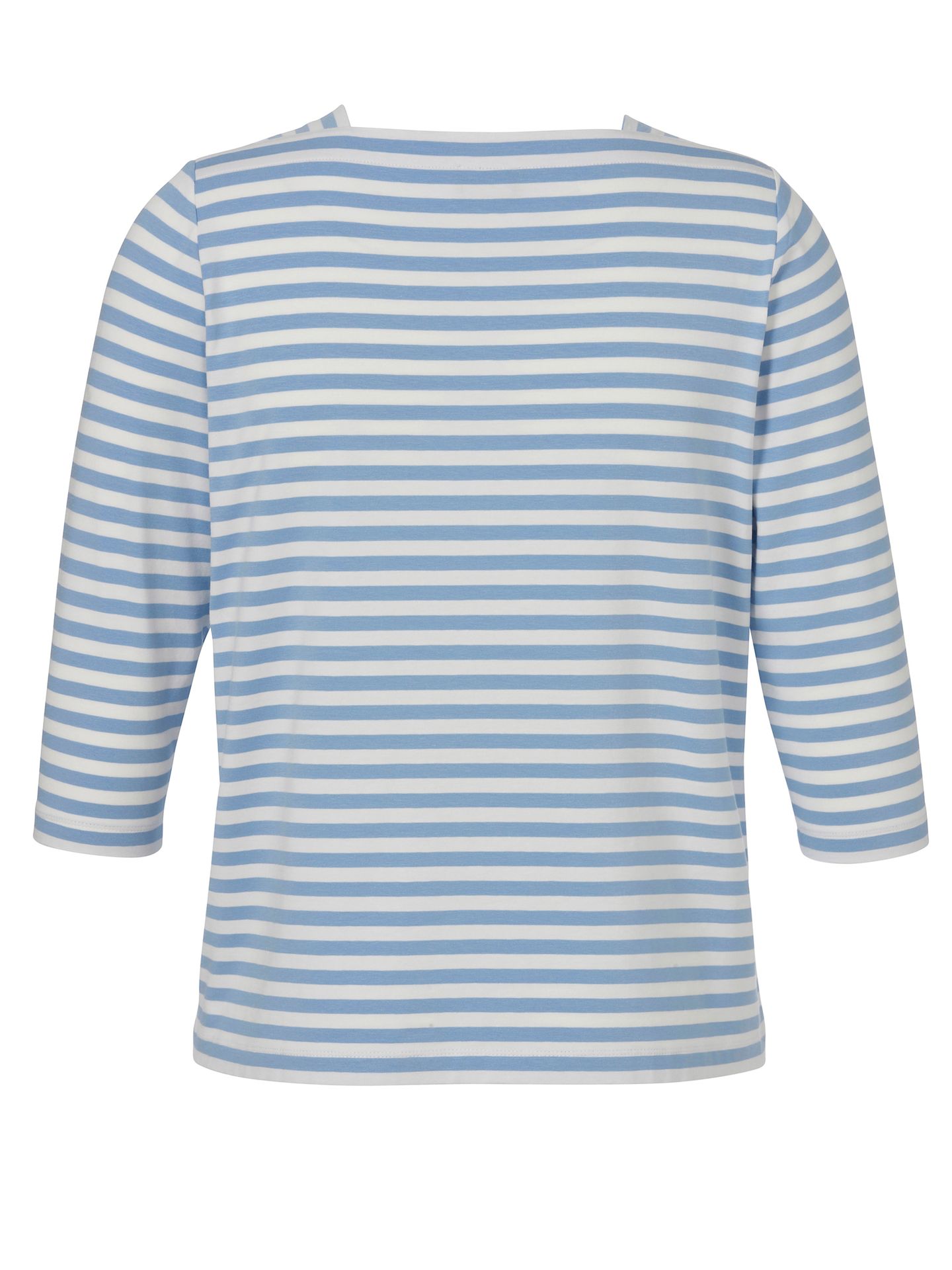 3/4 Arm-Shirt mit Karree-Ausschnitt und Allover-Ringel aus Baumwoll-Modal-Jersey