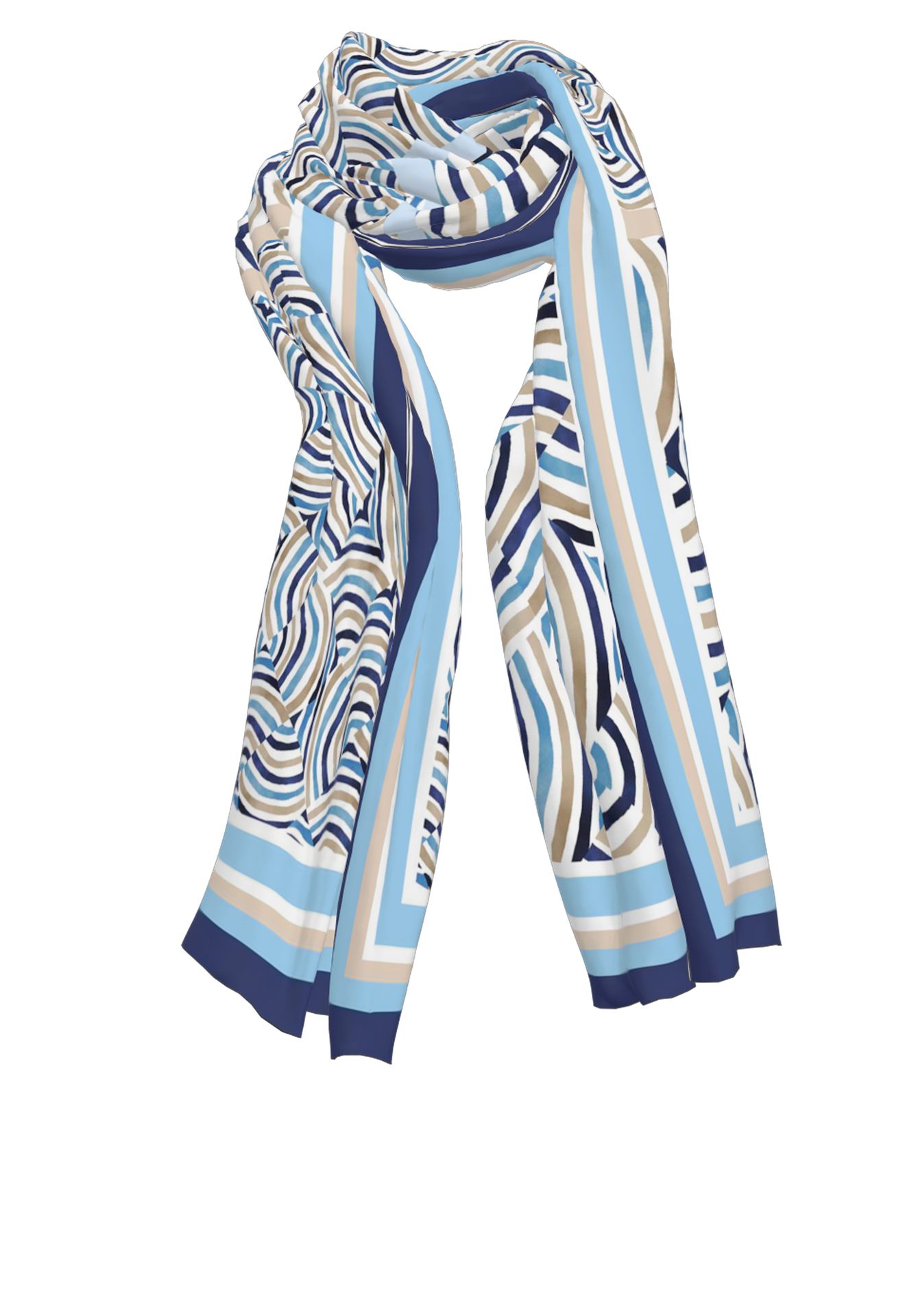 Chiffonaschal "SILBA" mit Allover-Druck