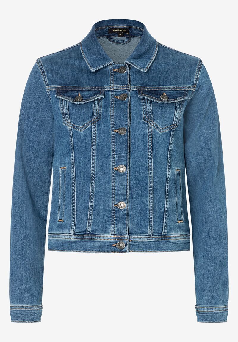 authentische leicht taillierte Jeansjacke in washed-out-Optik