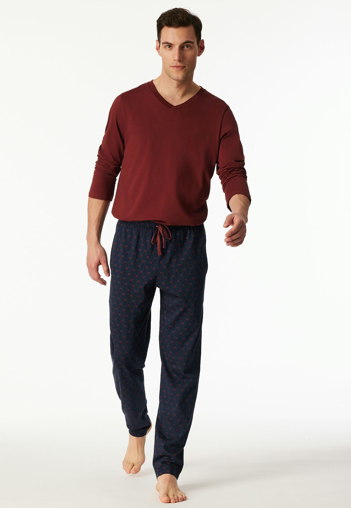 gestreifte Nightwear-Hose lang