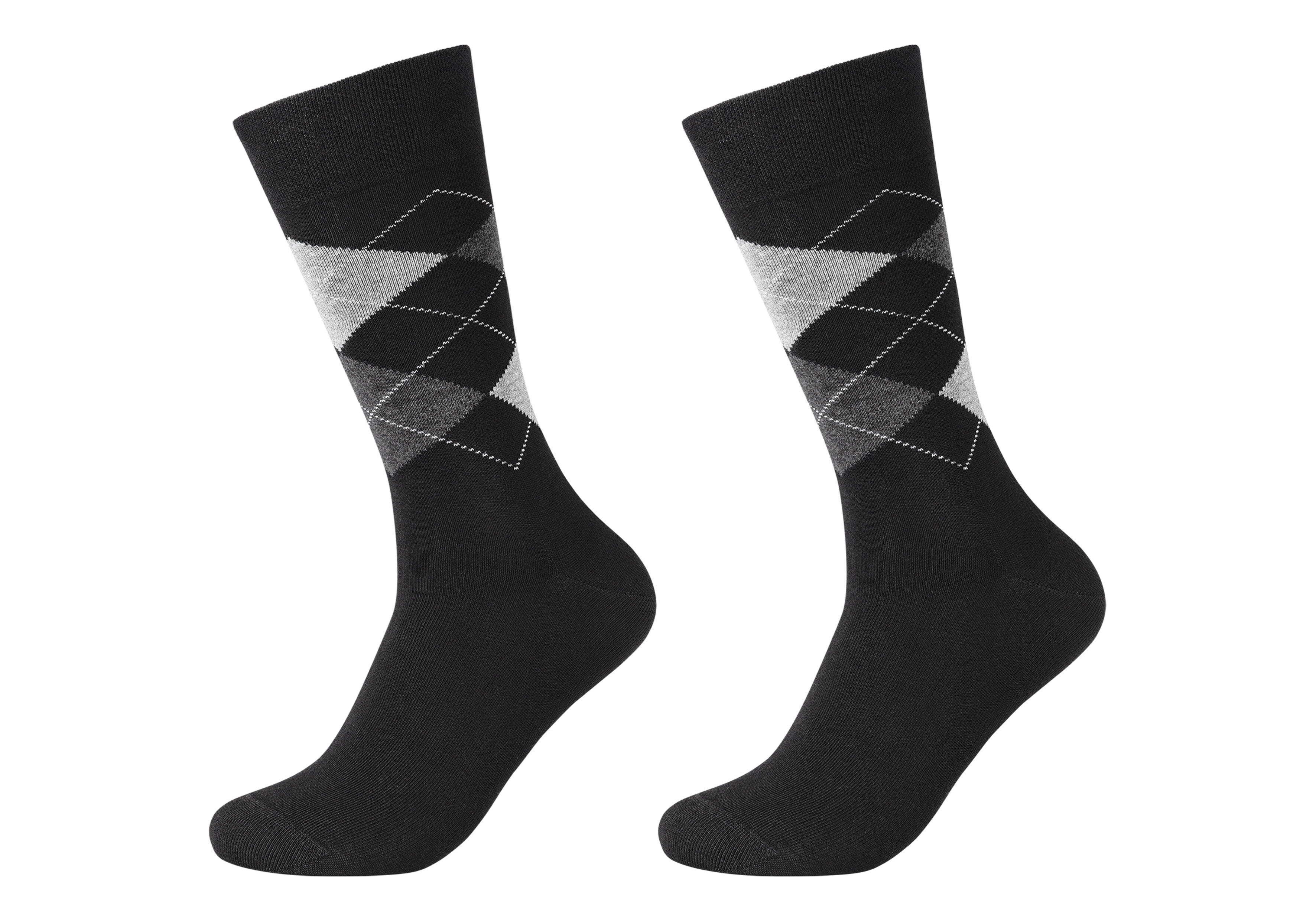 Herren-Socke im Argyle-Muster aus Baumwoll-Mix im Doppelpack