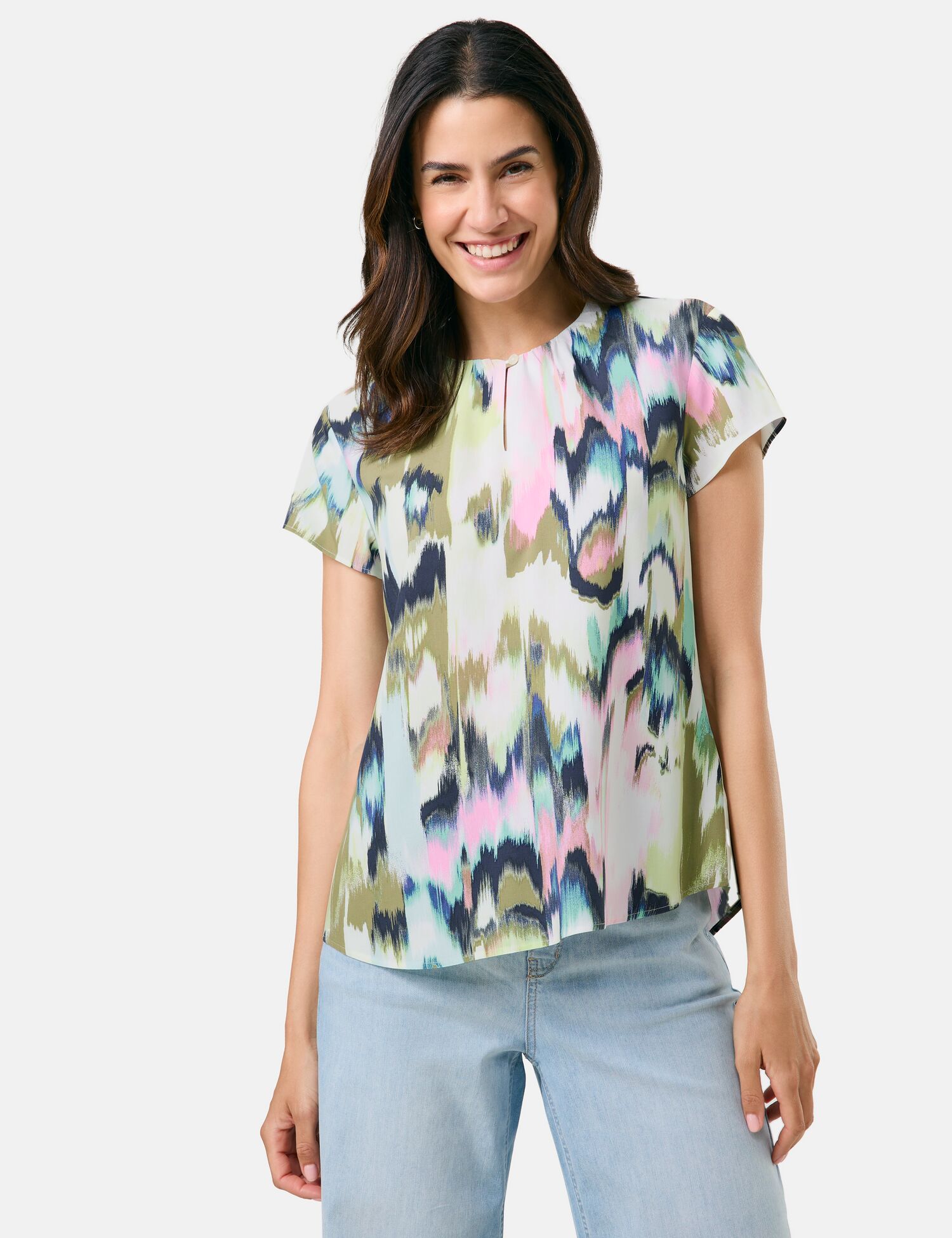 Gemsutertes Blusenshirt mit Faltendetail