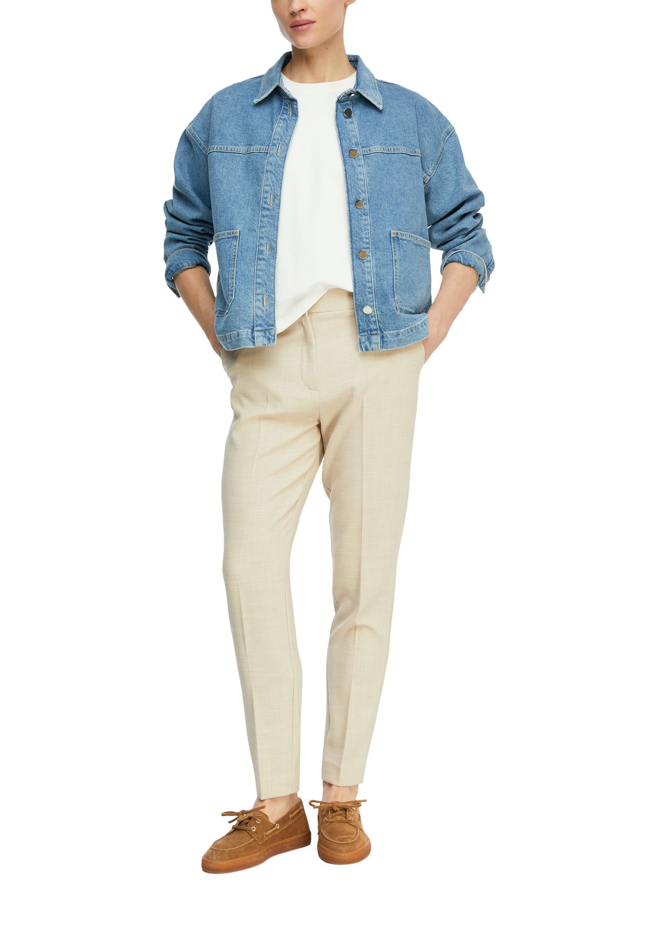 edle schmale Web-Hose aus Viskose-Mix