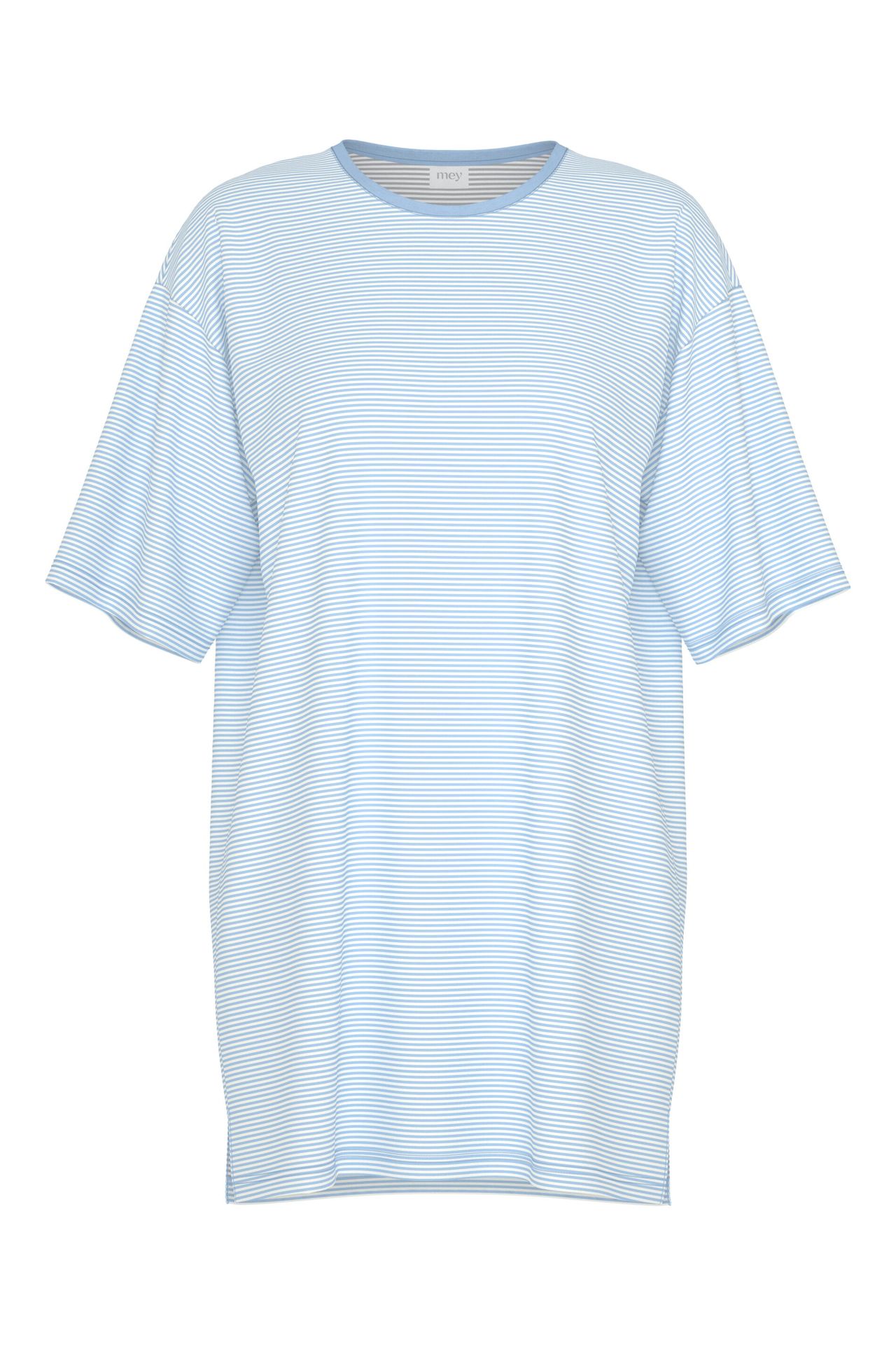 Modernes Sleep-Bigshirt mit überschnittenem Ärmel und Ringelmuster aus reinemBaumwoll-Jersey