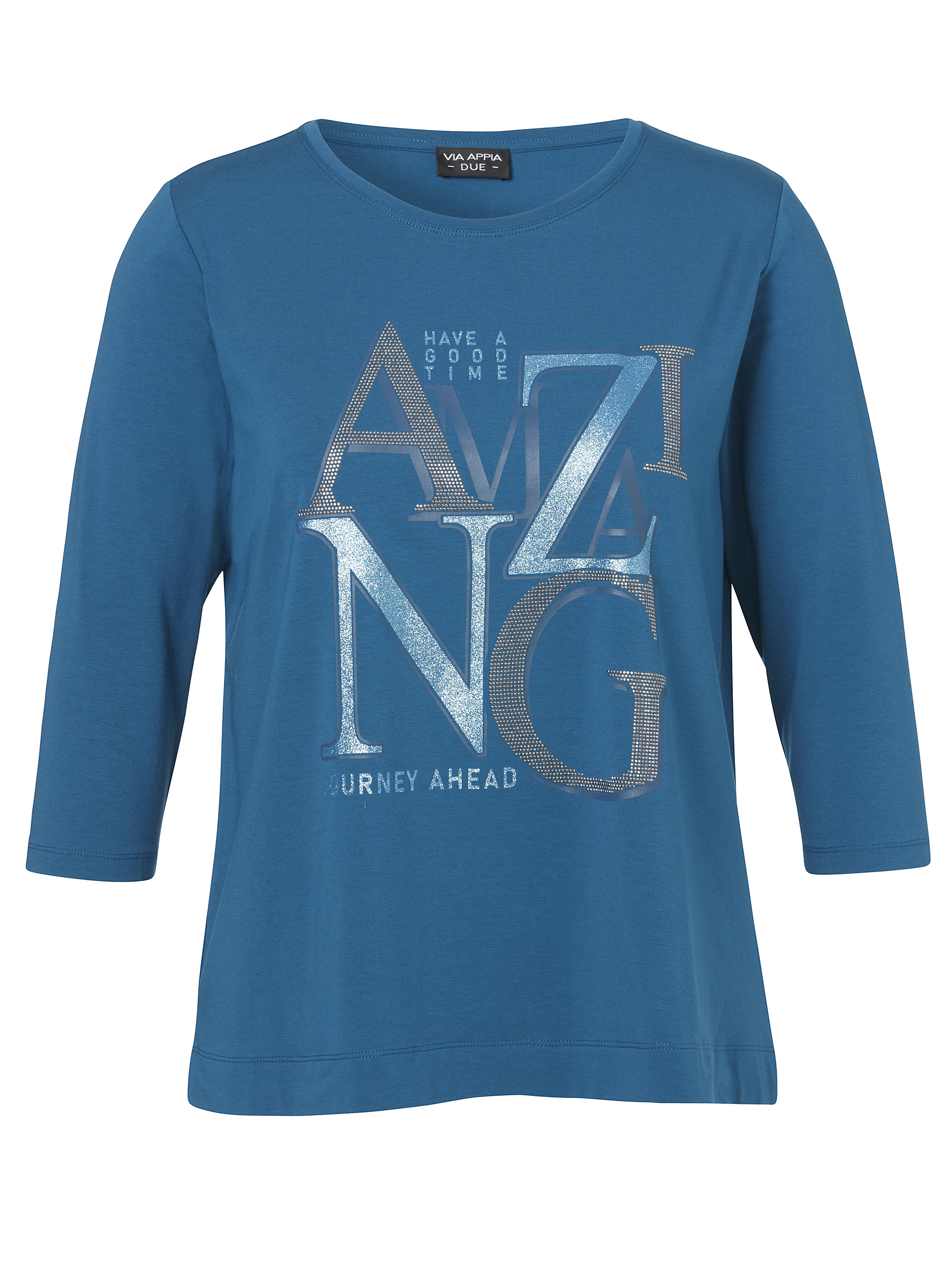 Shirt aus Baumwoll-Modal mit Wording-Motiv